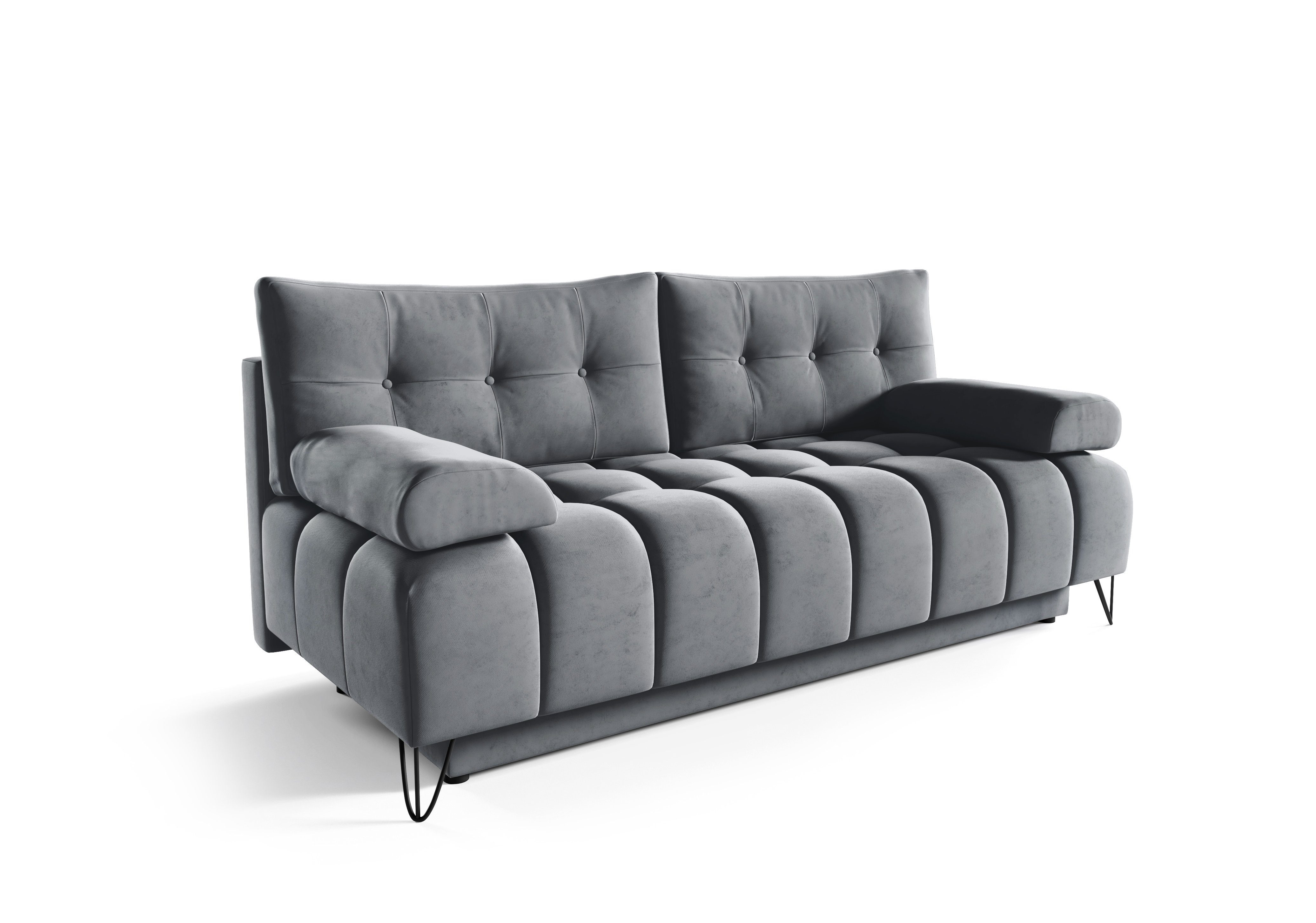 Sofa Couch cm, BRODY, und (BxHxT): Wohnzimmer Schlaffunktion Bettkasten für mit mit Sofagarnitur Polstersofa Schlafsofa - Wohnlandschaft 197x93x100 Bettfunktion MOEBLO