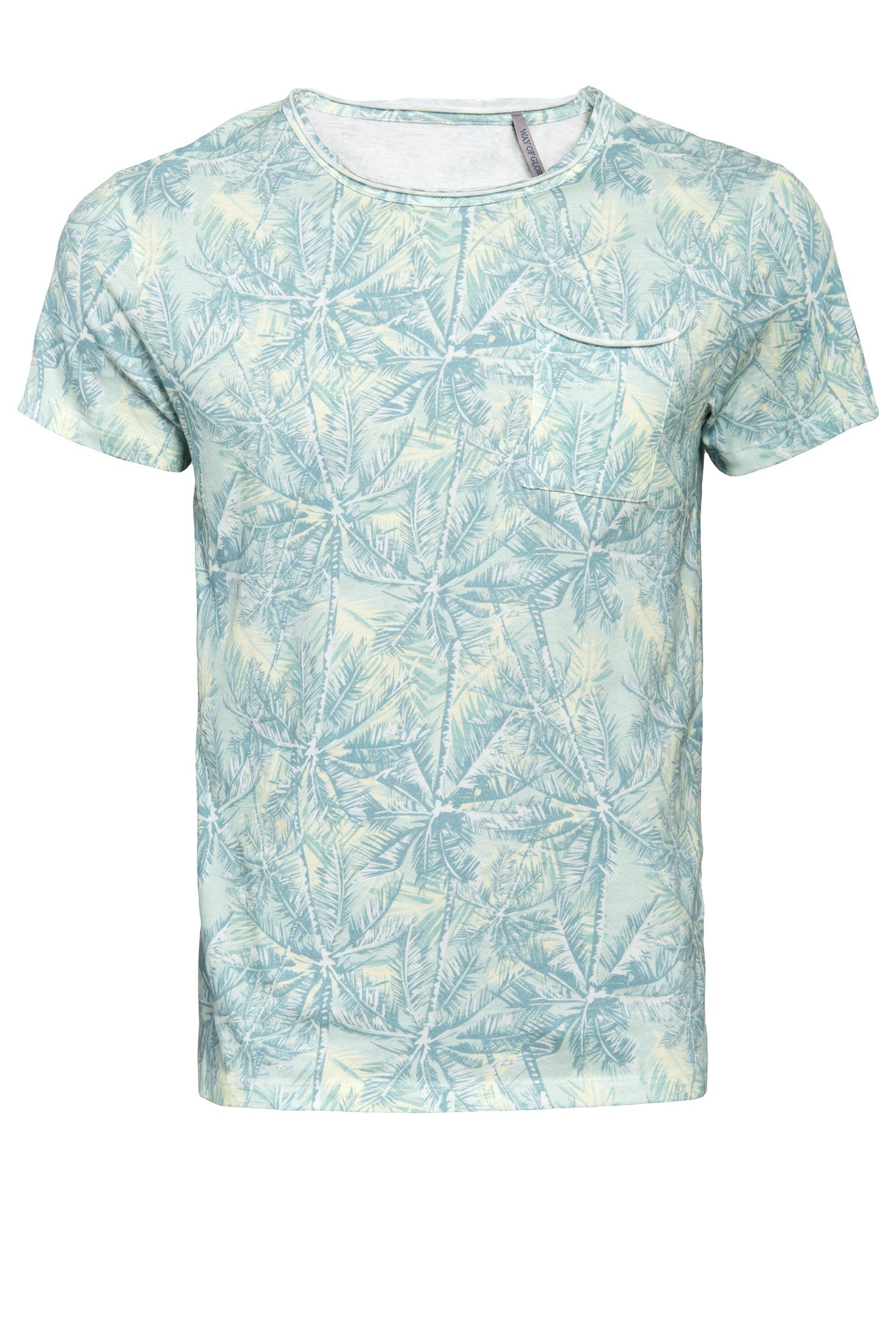 Way of Glory T-Shirt Tasche grün Tropical Print &