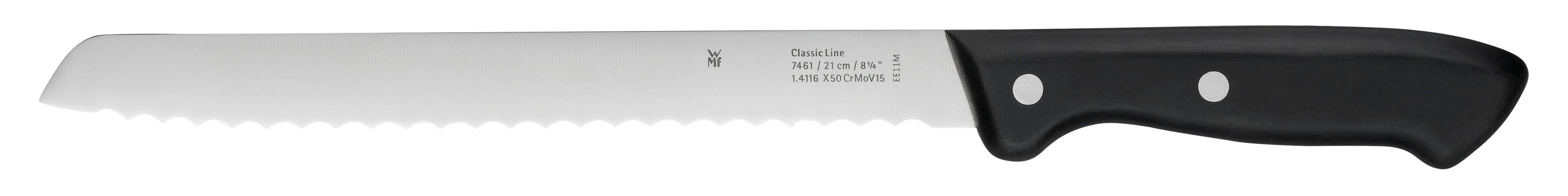 WMF Brotmesser Classic Line, Wellenschliff, gehärtete Klinge, ergonomischer und genieteter Griff