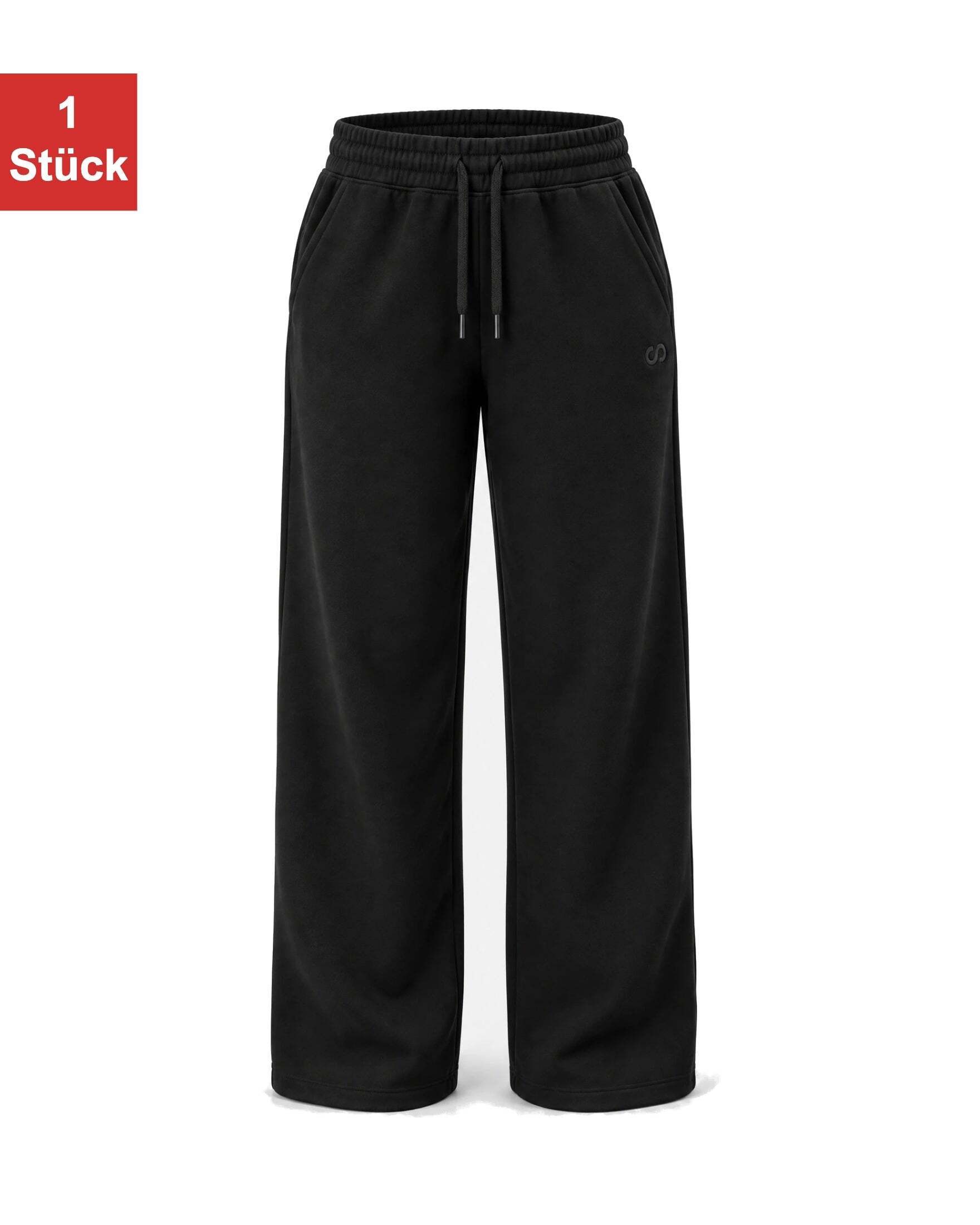 SNOCKS Highwaist Leggings Jogginghose mit weitem Bein für Damen (1-tlg) mit elastischem Bund und seitlichen Eingrifftaschen