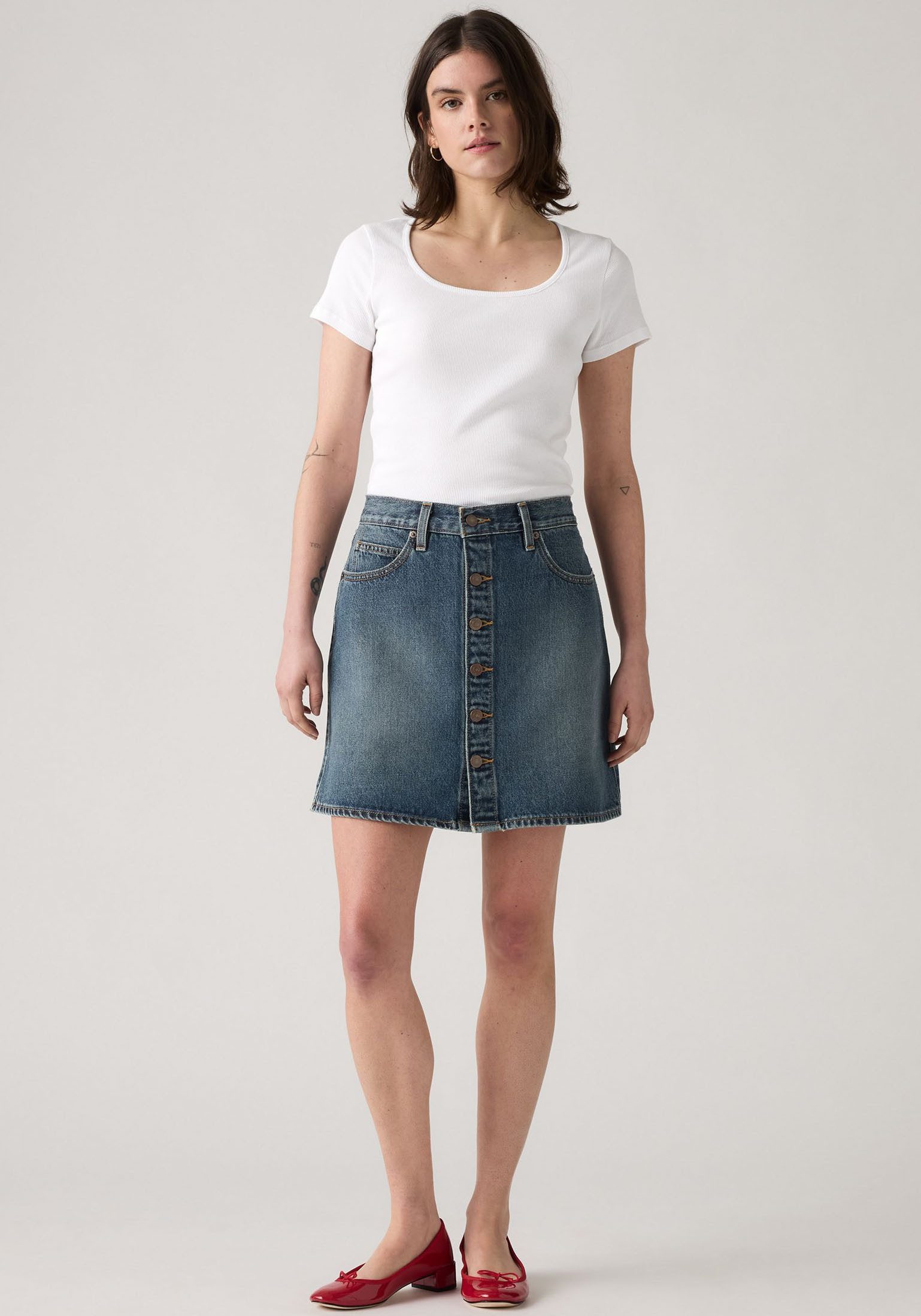 Levi's® Jeansrock RETRO BUTTON FRON leicht ausgestellt günstig online kaufen