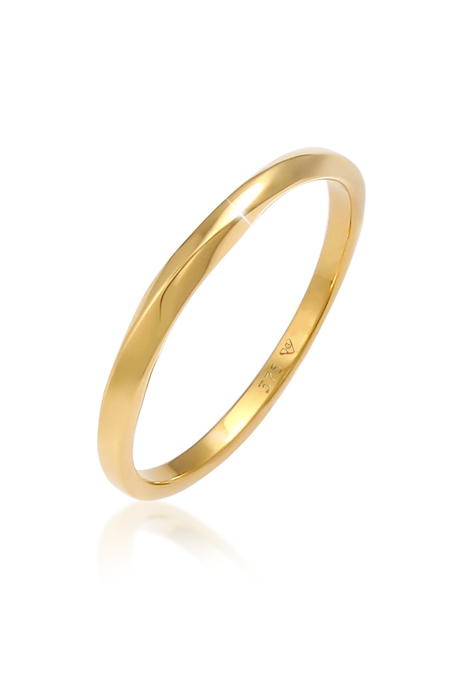 Fingerring Basic Bandring Twist Gedreht 375 Gelbgold