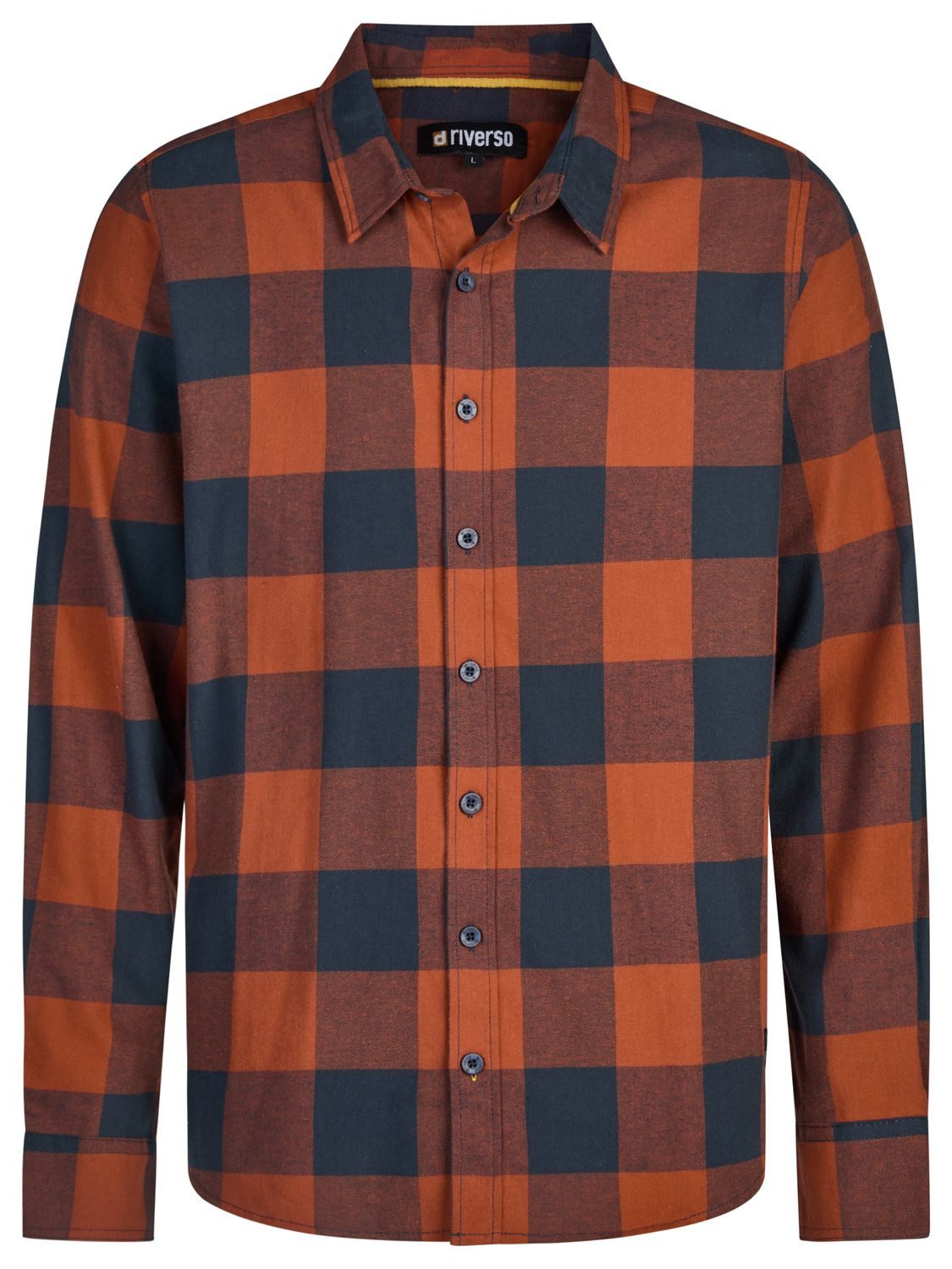 riverso Langarmhemd Herren Karohemd RIVArne Regular Fit (1-tlg)