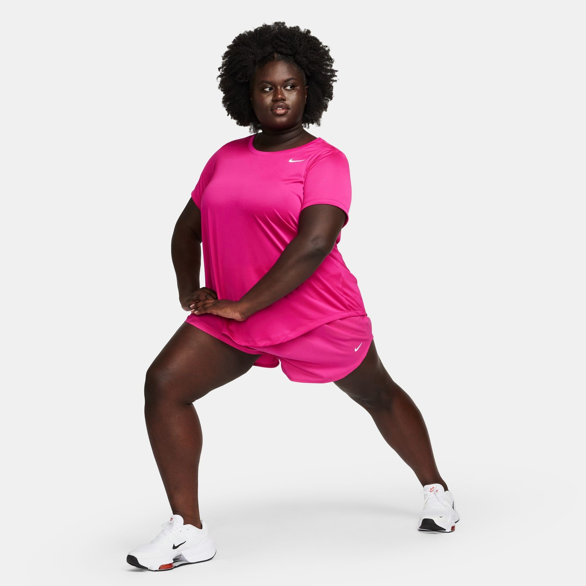 Nike FIREBERRY/WHITE SIZE) WOMEN'S DRI-FIT T-SHIRT (PLUS Trainingsshirt
