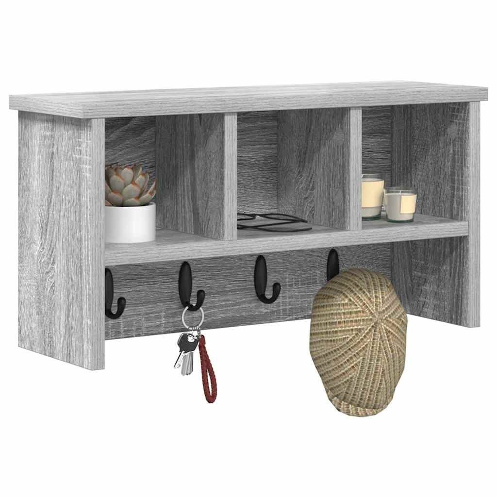 vidaXL Regal Wandmontierter Kleiderständer Grau Sonoma günstig online kaufen