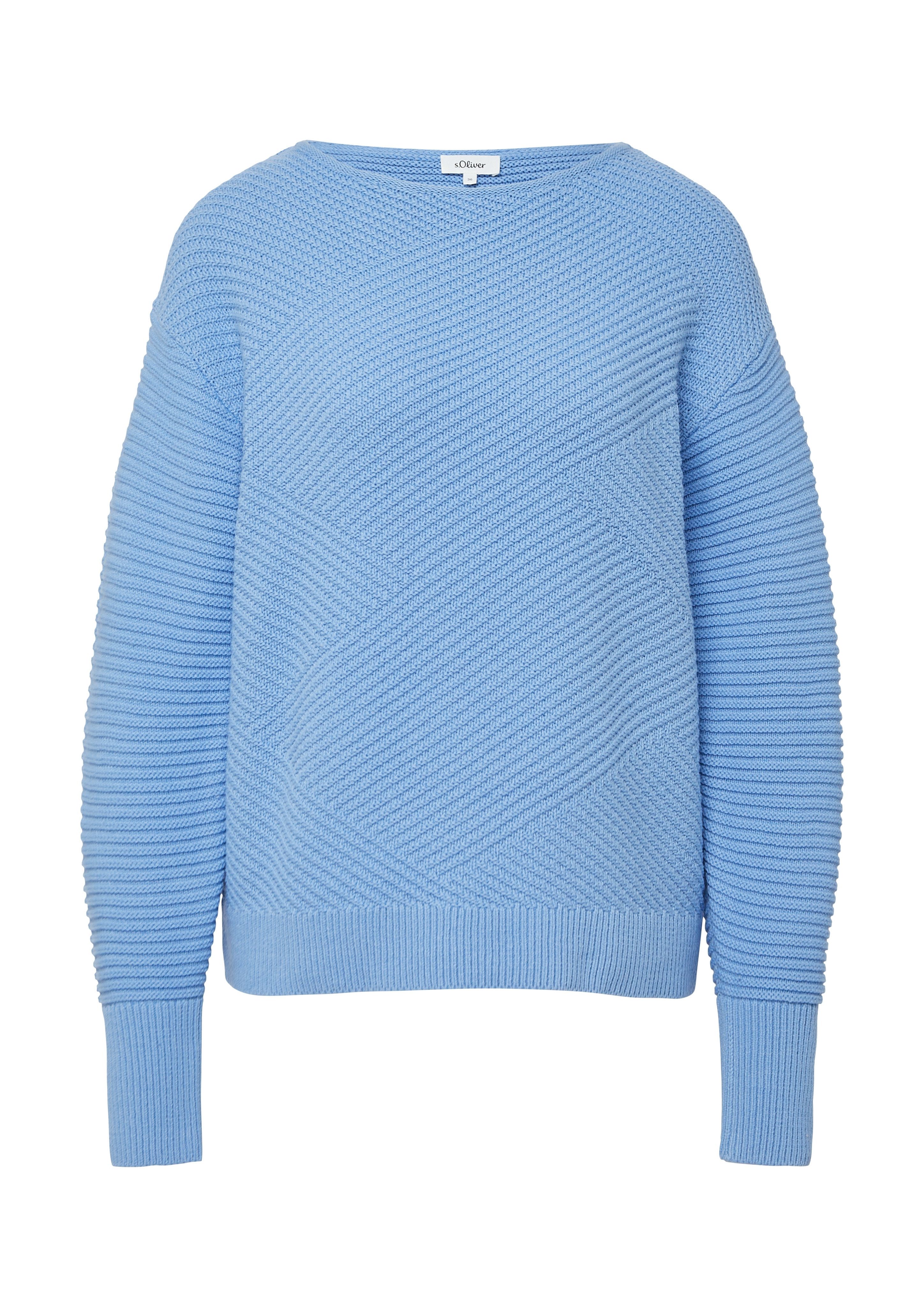 s.Oliver Strickpullover mit Strick-Muster und Rundhals