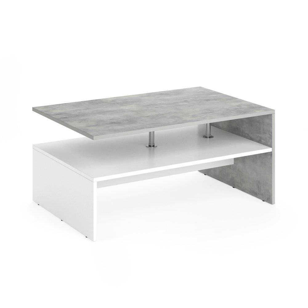 Vicco Couchtisch Amato, Beton/Weiß, 90 x 60 cm günstig online kaufen