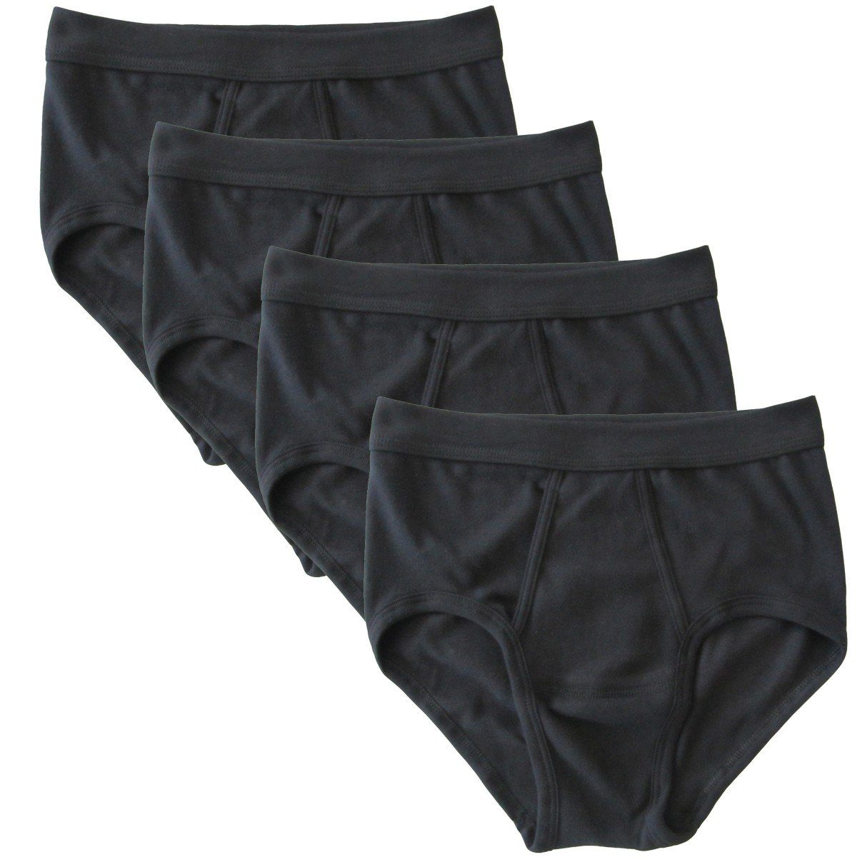 HERMKO Slip Briefs (Pack, 4er) 100 % Bio-Baumwolle mit Eingriff Weichbund hergestellt in EU basic