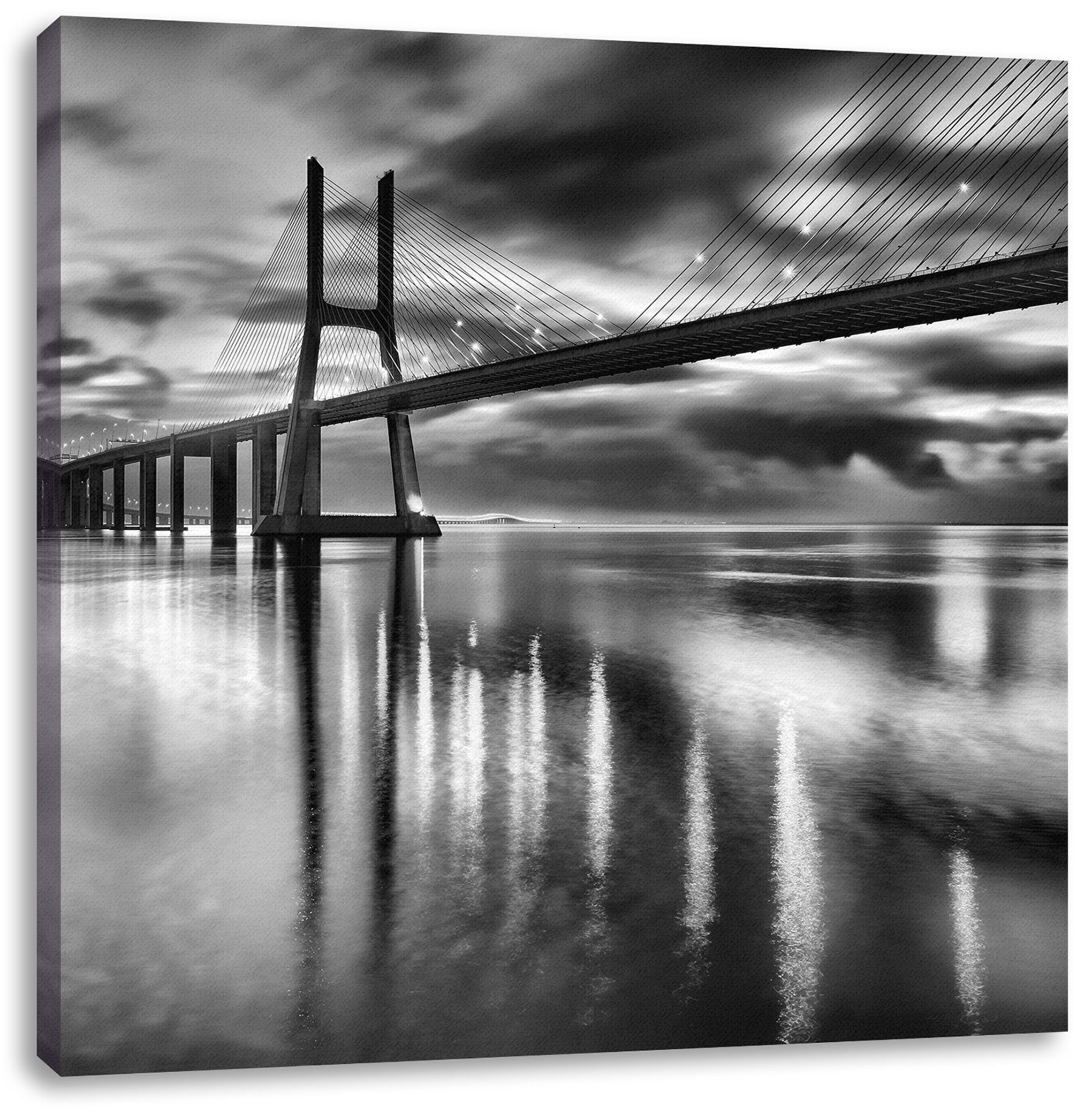 Pixxprint Leinwandbild Brücke Lissabon, Brücke Lissabon (1 St), Leinwandbild fertig bespannt, inkl. Zackenaufhänger | Leinwandbilder