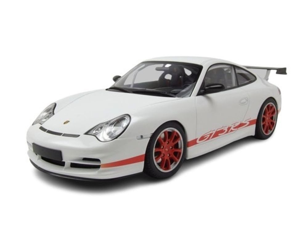 Minichamps Modellauto Porsche 911 GT3 RS 2002 weiß mit roten Streifen, Maßstab 1:18