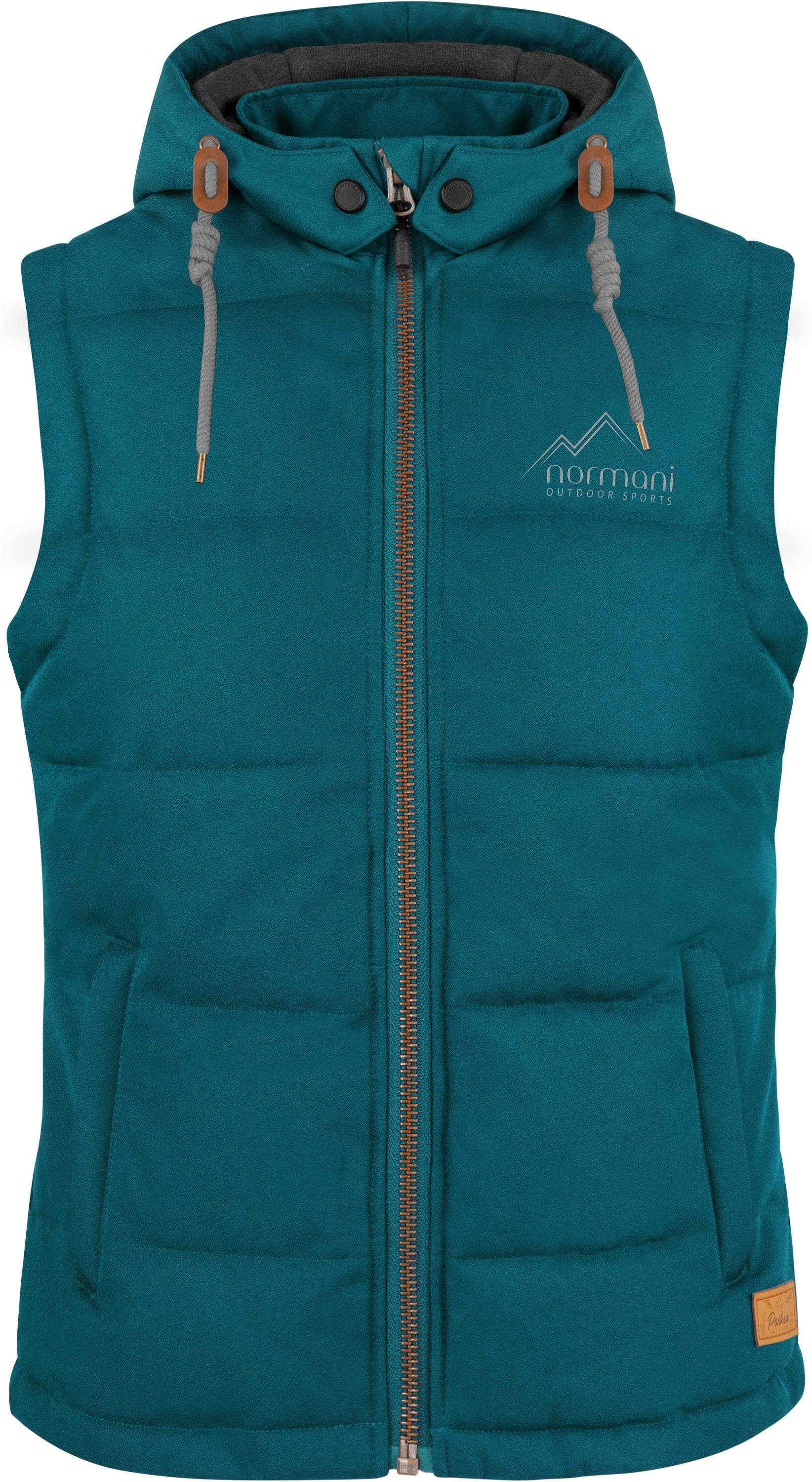 normani Funktionsweste Damen Winter-Steppweste Paihia Winddichte Winterweste mit Kapuze, Stehkragen und Seitentaschen