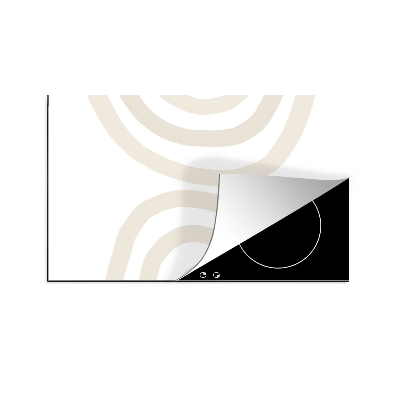 MuchoWow Herdblende-/Abdeckplatte Regenbogen - Pastell - Design - Abstrakt, Vinyl, (1 tlg), 81x52 cm, Induktionskochfeld Schutz für die küche, Ceranfeldabdeckung | Herdabdeckplatten