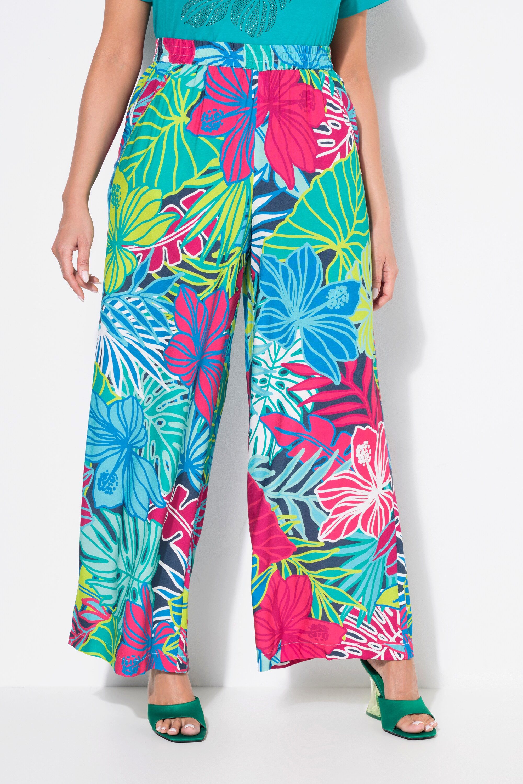Ulla Popken Schlupfhose Hose Blätter weites günstig online kaufen