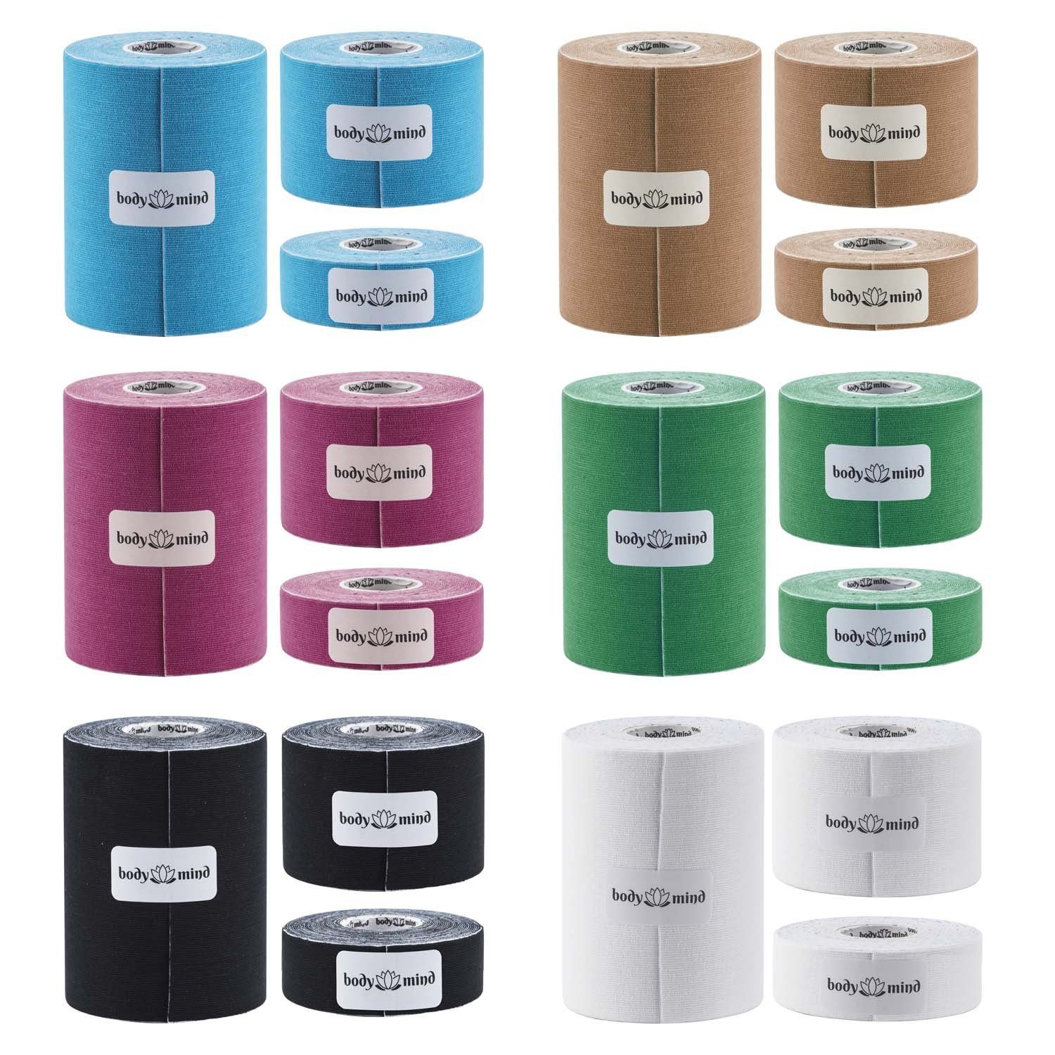 Body & Mind Kinesiologie-Tape BODY & MIND Kinesiologie Tape - Sport Bandage für Muskeln & Gelenke (Kinesiotape, 2,5 cm Breite)