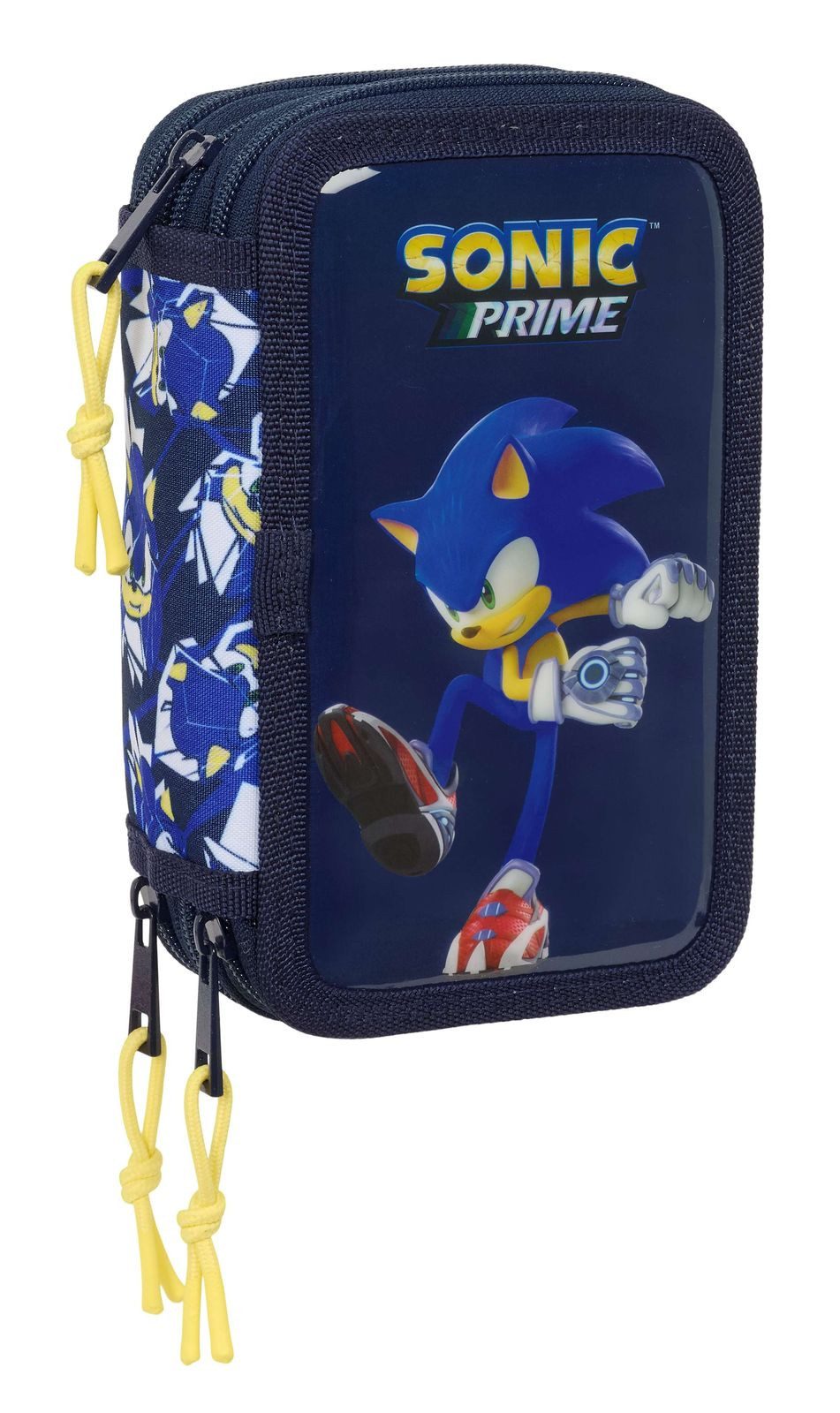 safta Federmäppchen Sonic Prime - Federmäppchen, 3-fach gefüllt, (37-tlg., Jungen), Reißverschluss