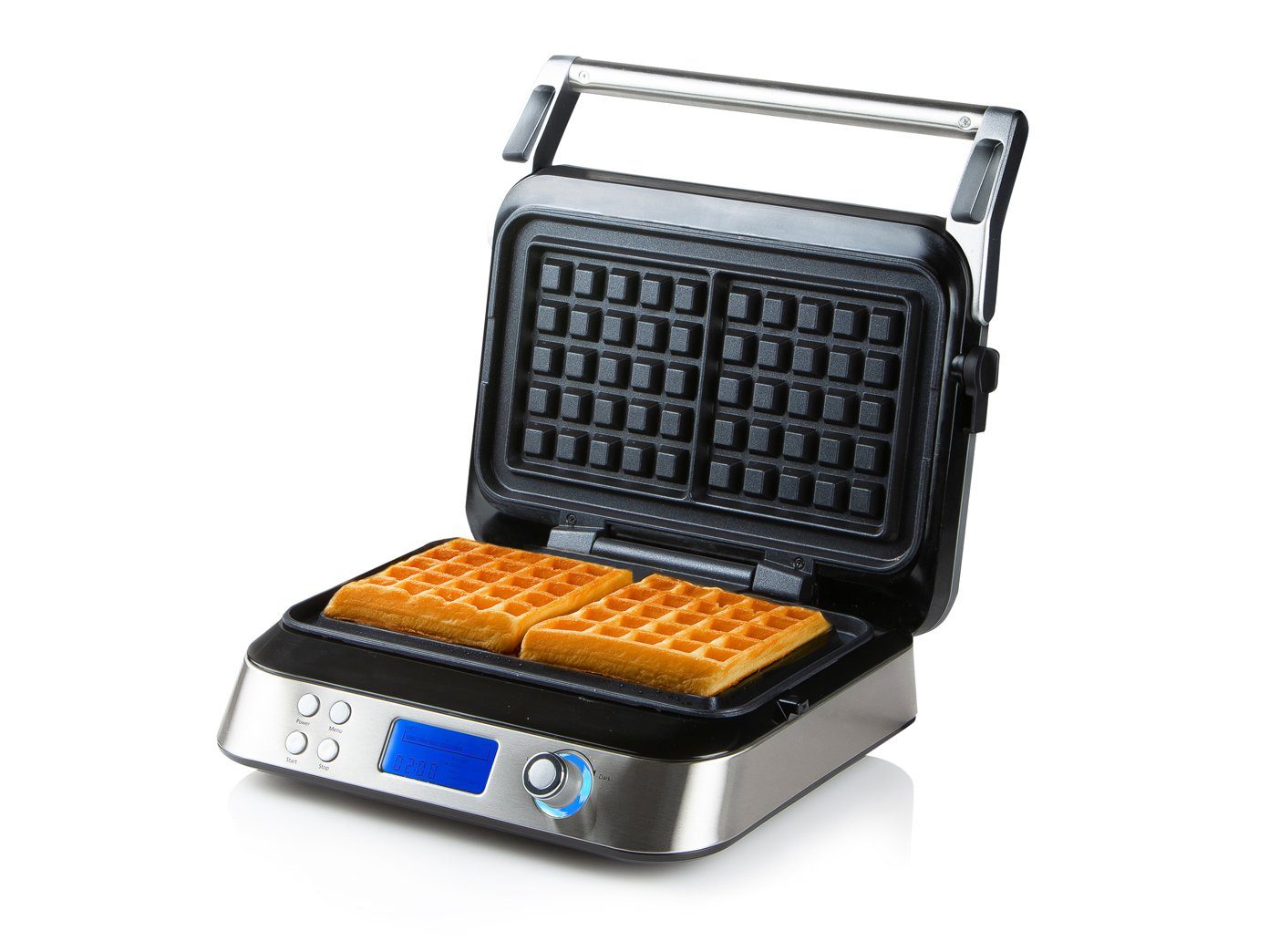 Domo Waffeleisen, 1600 W, für 2 Belgische & Brüsseler Waffeln Doppel Wafflemaker mit Waffelgabel