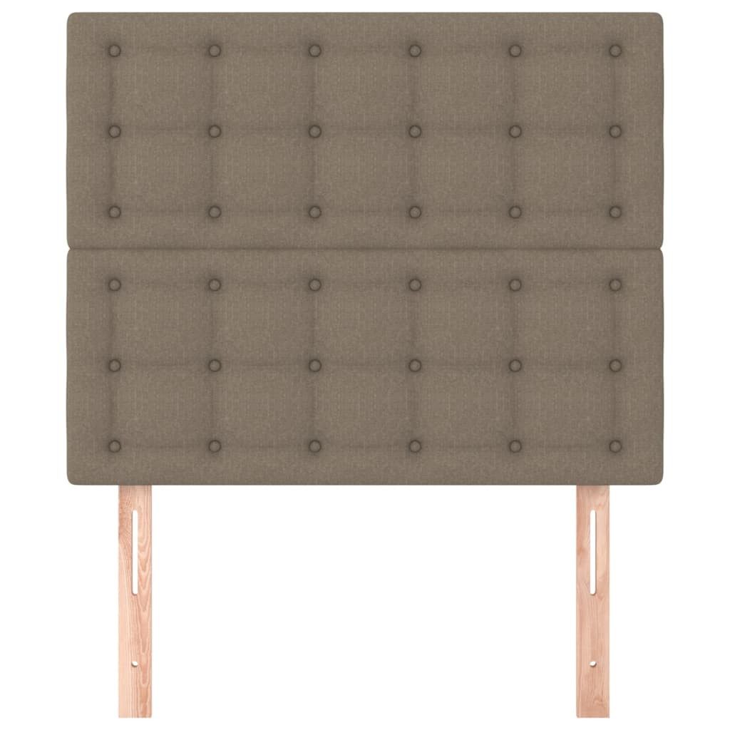 vidaXL Bett Kopfteil Taupe 100x5x118/128 cm Stoff (1-tlg)
