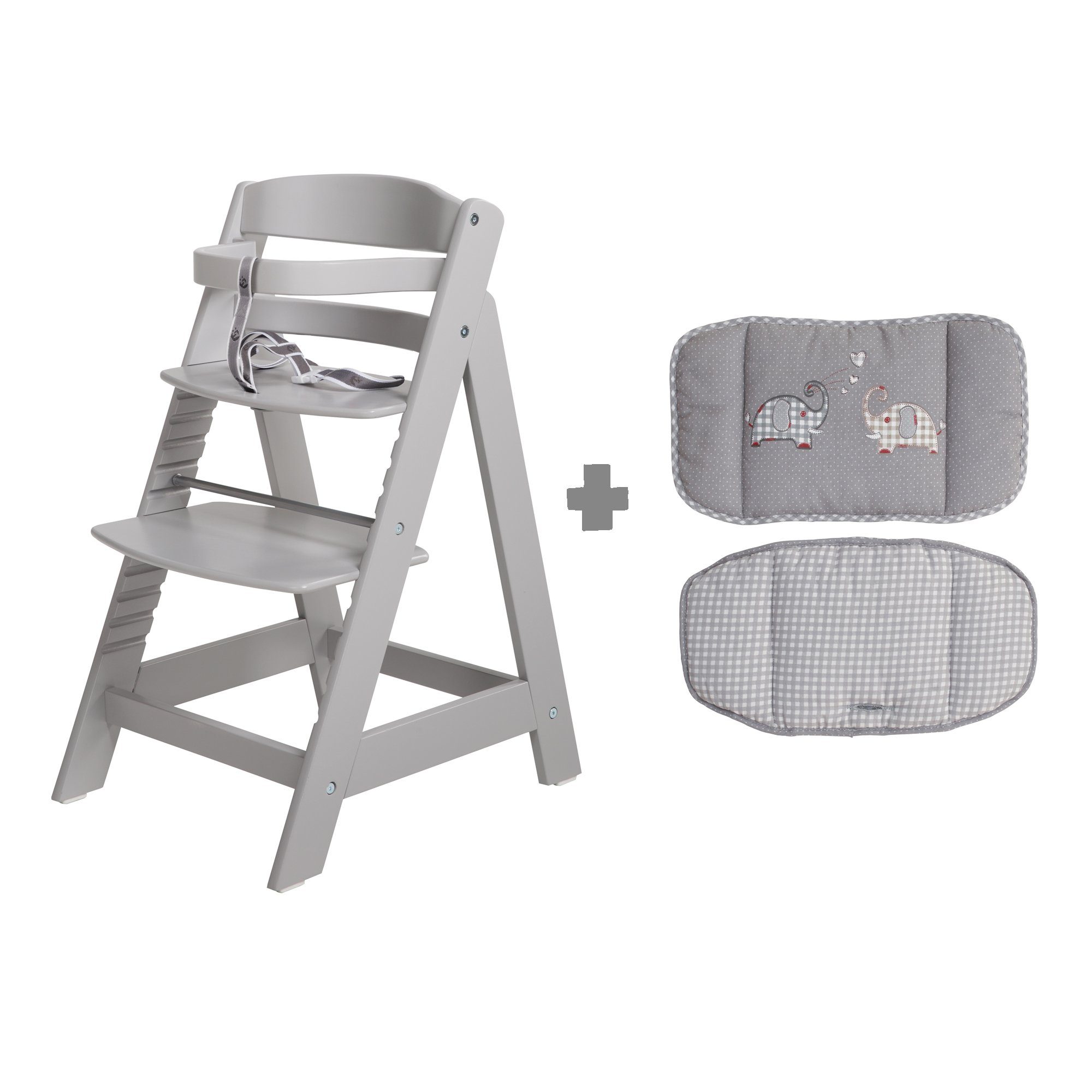 roba® Hochstuhl Sit Up III, mitwachsend vom Baby- bis Jugendstuhl, taupe, mit Sitzverkleinerer