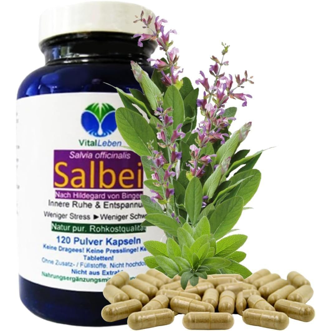 VitalLeben Salbei nach Hildegard von Bingen Kein Extrakt ohne Zusatzstoffe Kapseln, 1 er Dose à 50,4 g, Art. 27265-120