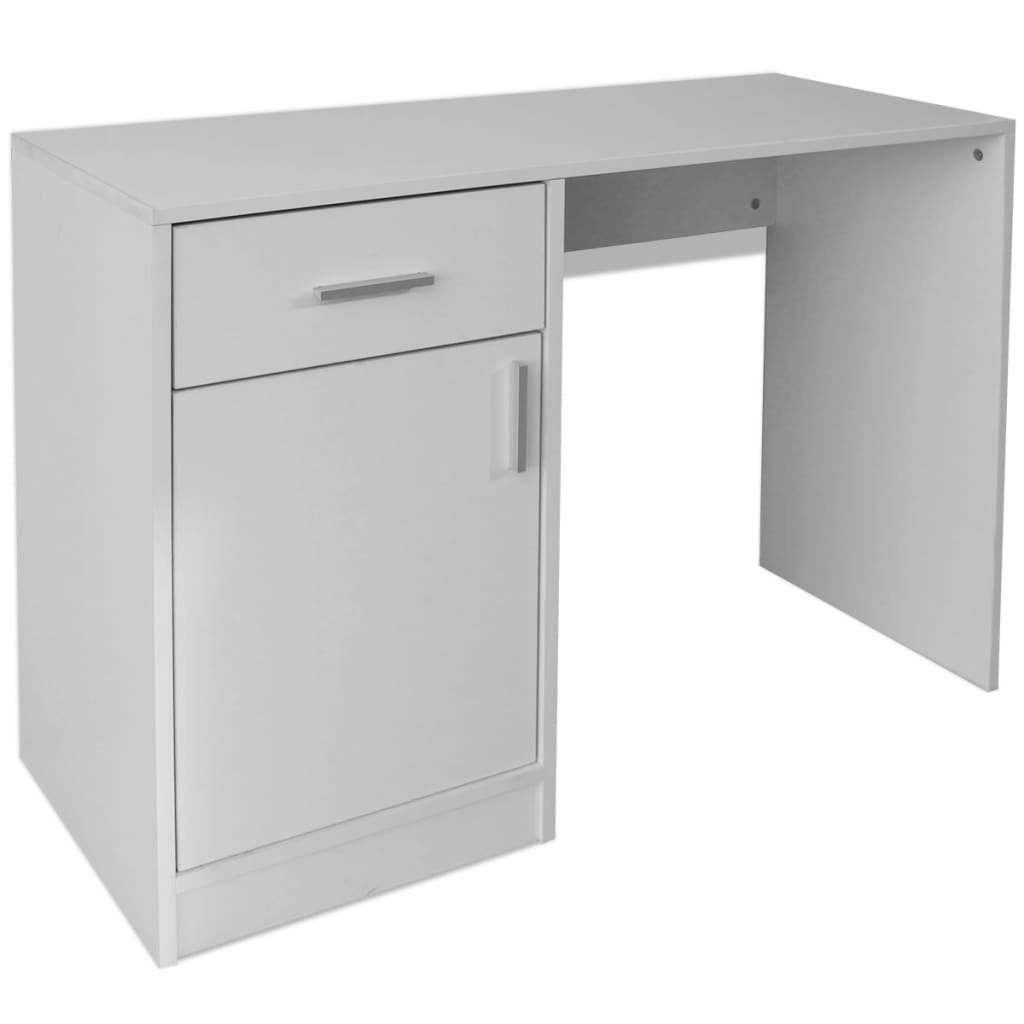 vidaXL Schreibtisch Schreibtisch mit Schublade und Schrank Weiß 100x40x73 cm