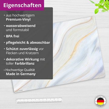 cover-your-desk.de Schreibtischunterlage abwischbar - Creme Marmor – aus premium Vinyl - Made in Germany, (1 tlg., abwischbar, Hergestellt in Deutschland)