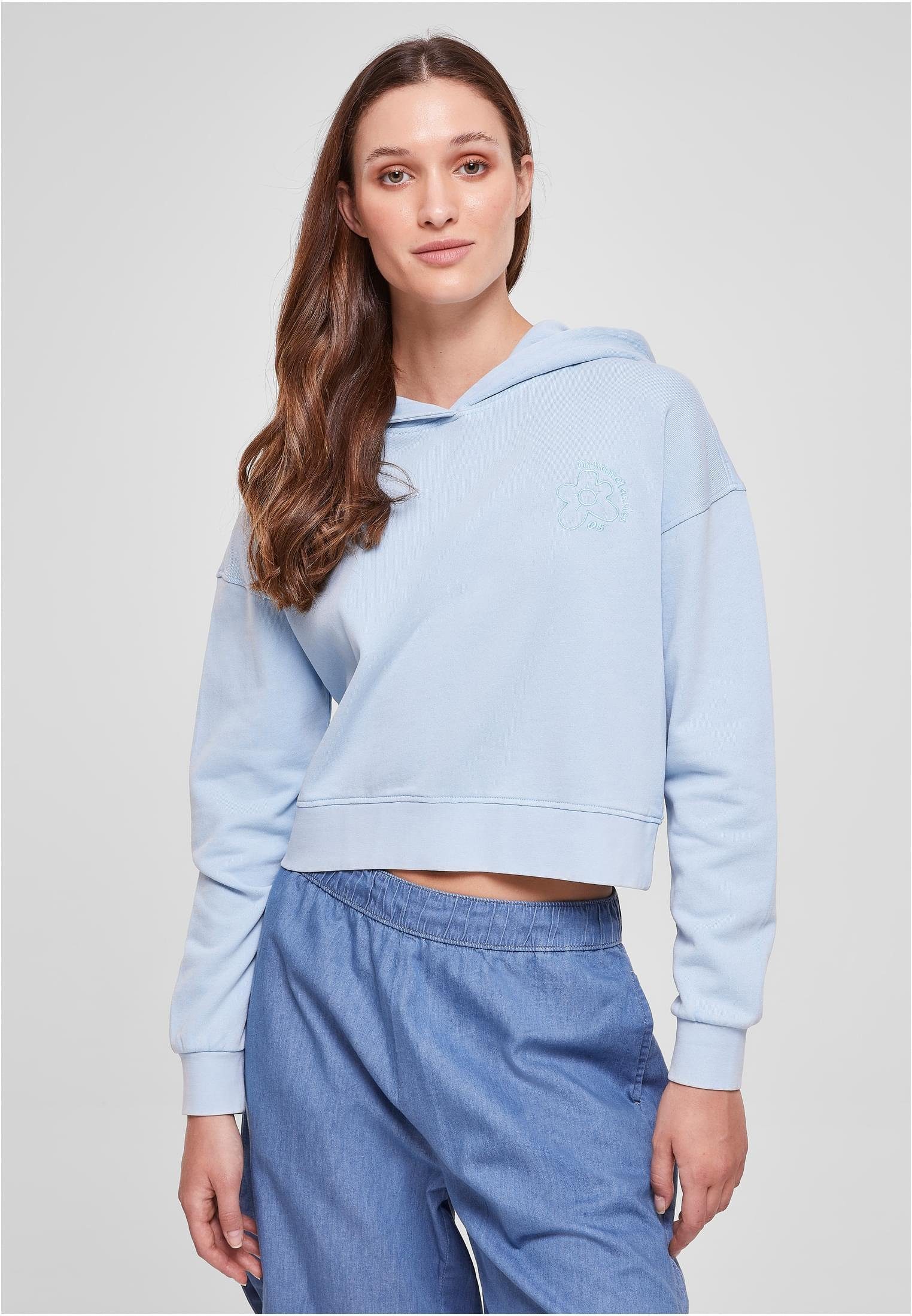 Kapuzenpullover Ladies Short Flower Embroidery Terry Hoody Kapuzenpulli