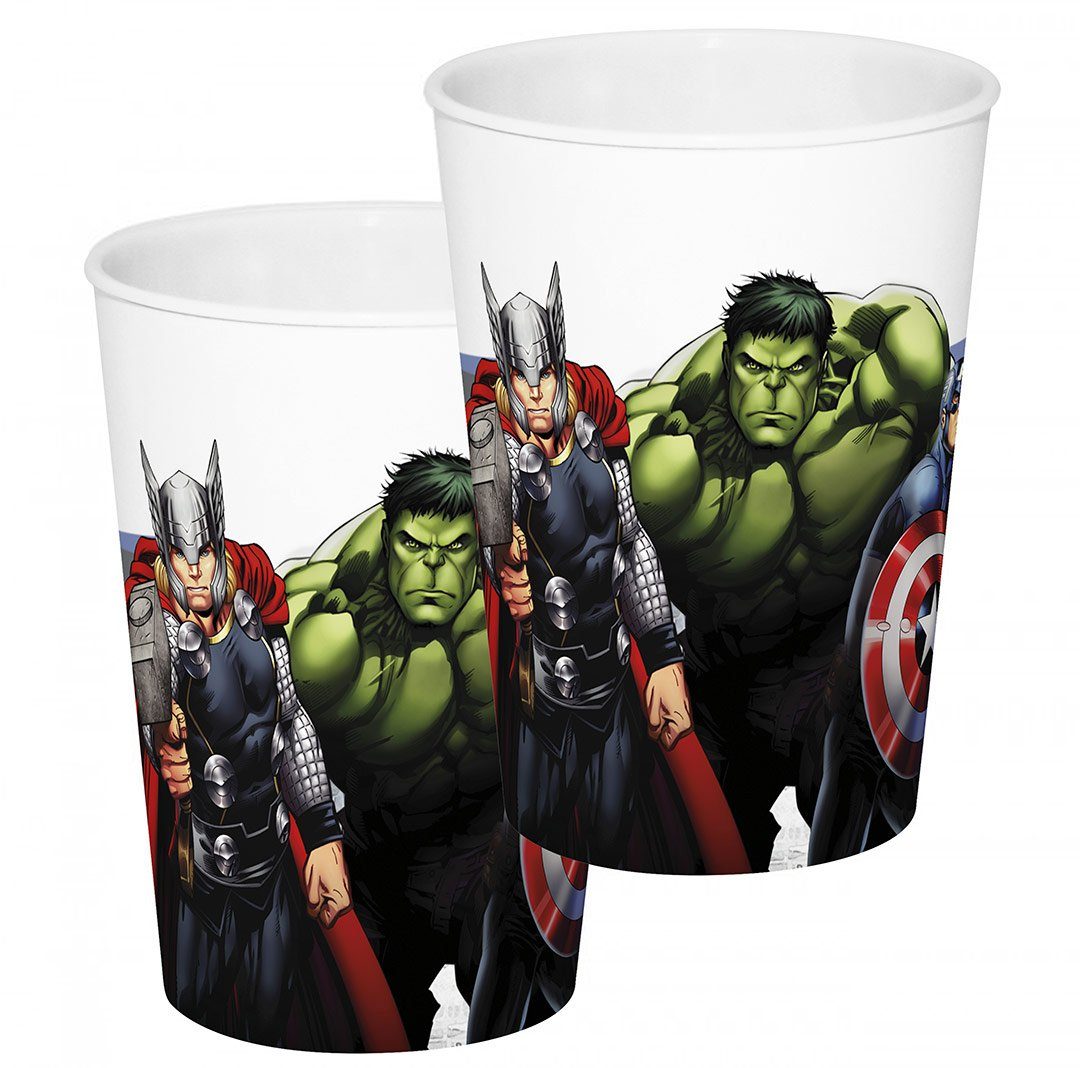 Geda Labels GmbH Kindergeschirr-Set Avengers 2er Set, PP, Weiß, 330 ml, 2er Set