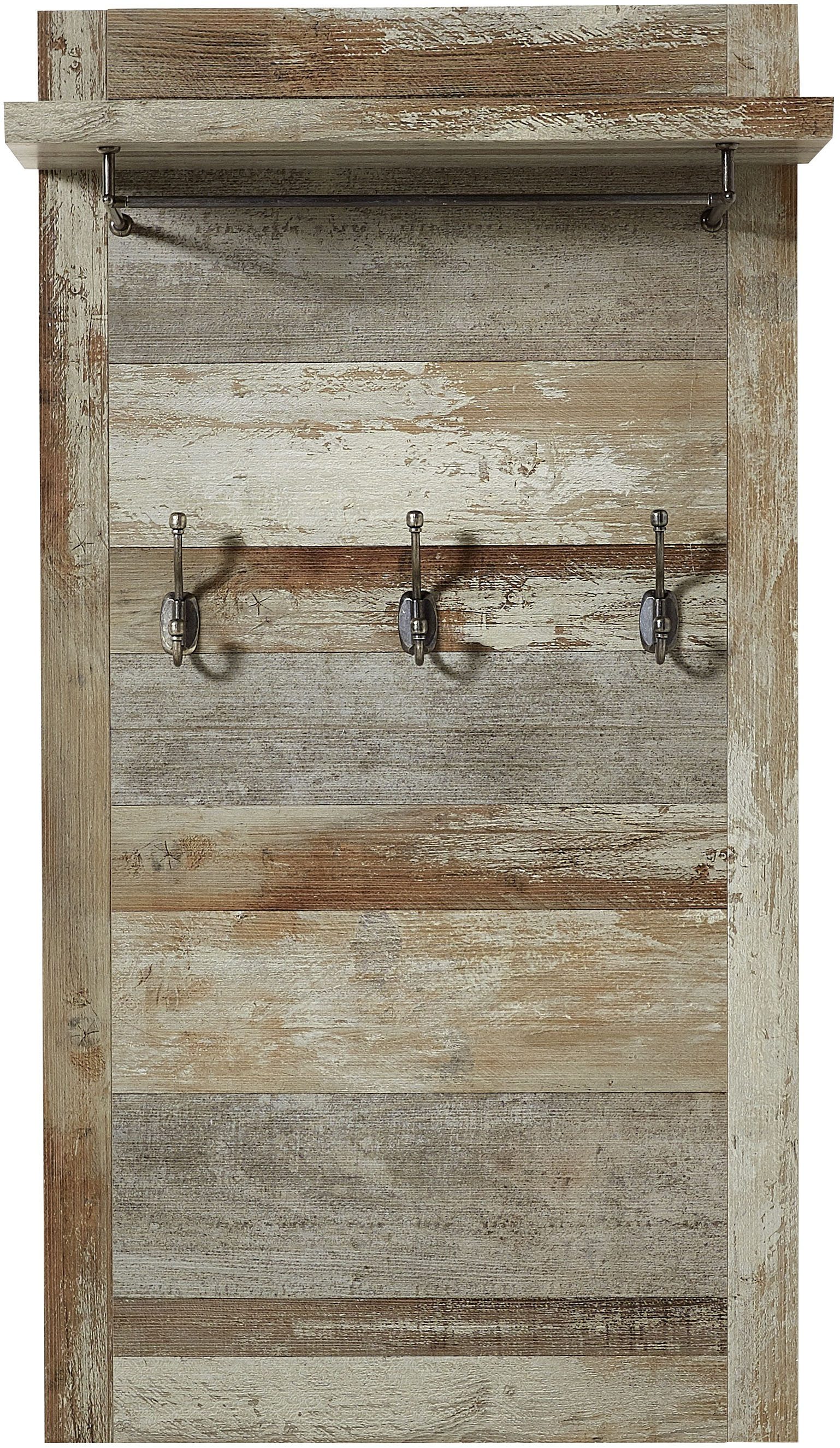 Innostyle Garderobenpaneel BONANZA, TOPSELLER! (1 St., Garderobenpaneel, OTTOs Choice), 1 Ablageboden, 1 Kleiderstange, 3 Doppelhaken