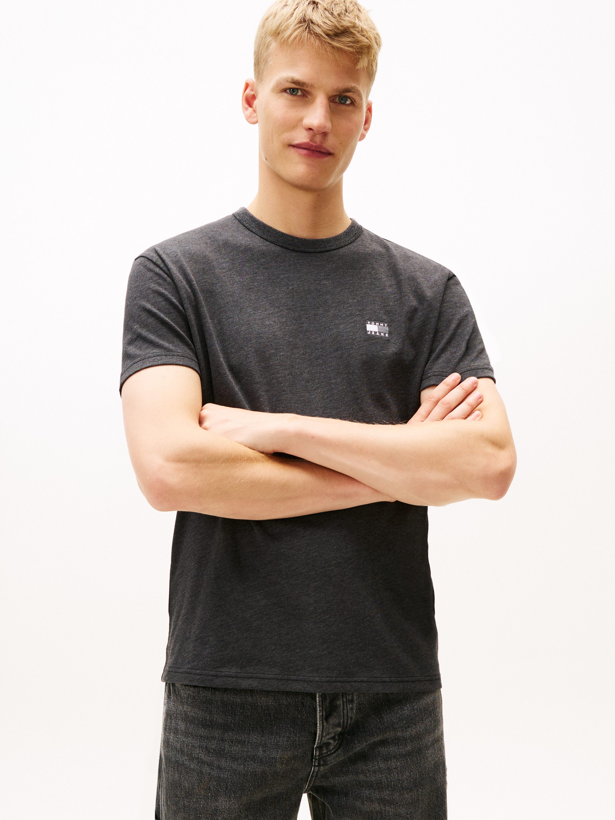 Tommy Jeans T-Shirt TJM REG BADGE Rundhals, Jersey, meliert, regular fit günstig online kaufen