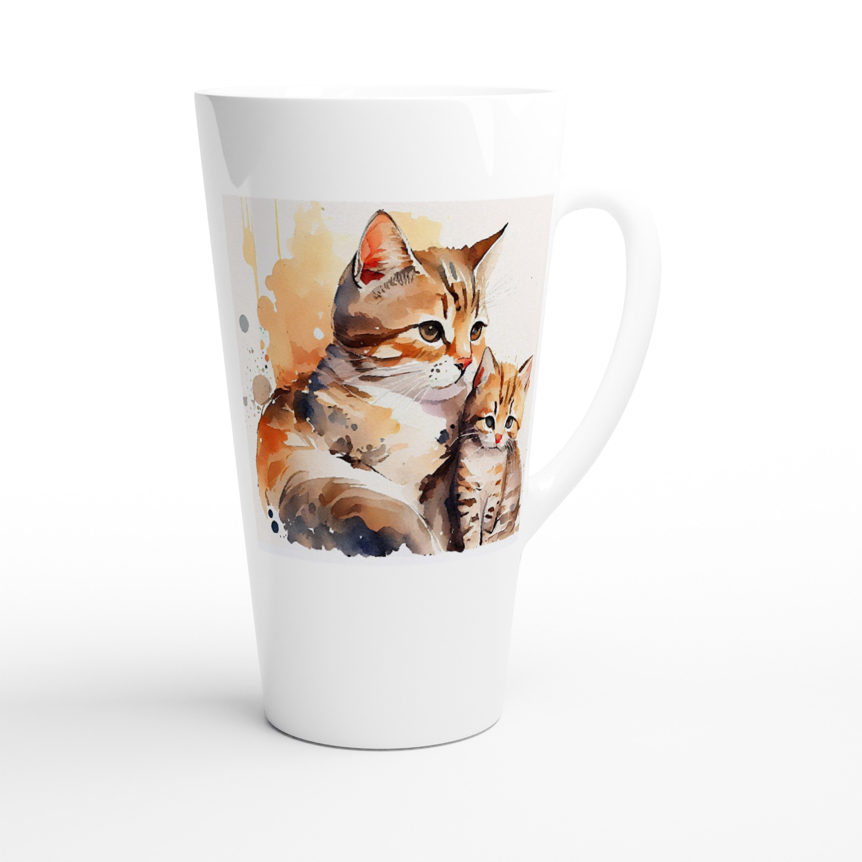 Alltagszauber Latte-Macchiato-Tasse - Jumbo-Becher CAT MUM, Keramik, extra groß, für ca. 500ml Inhalt