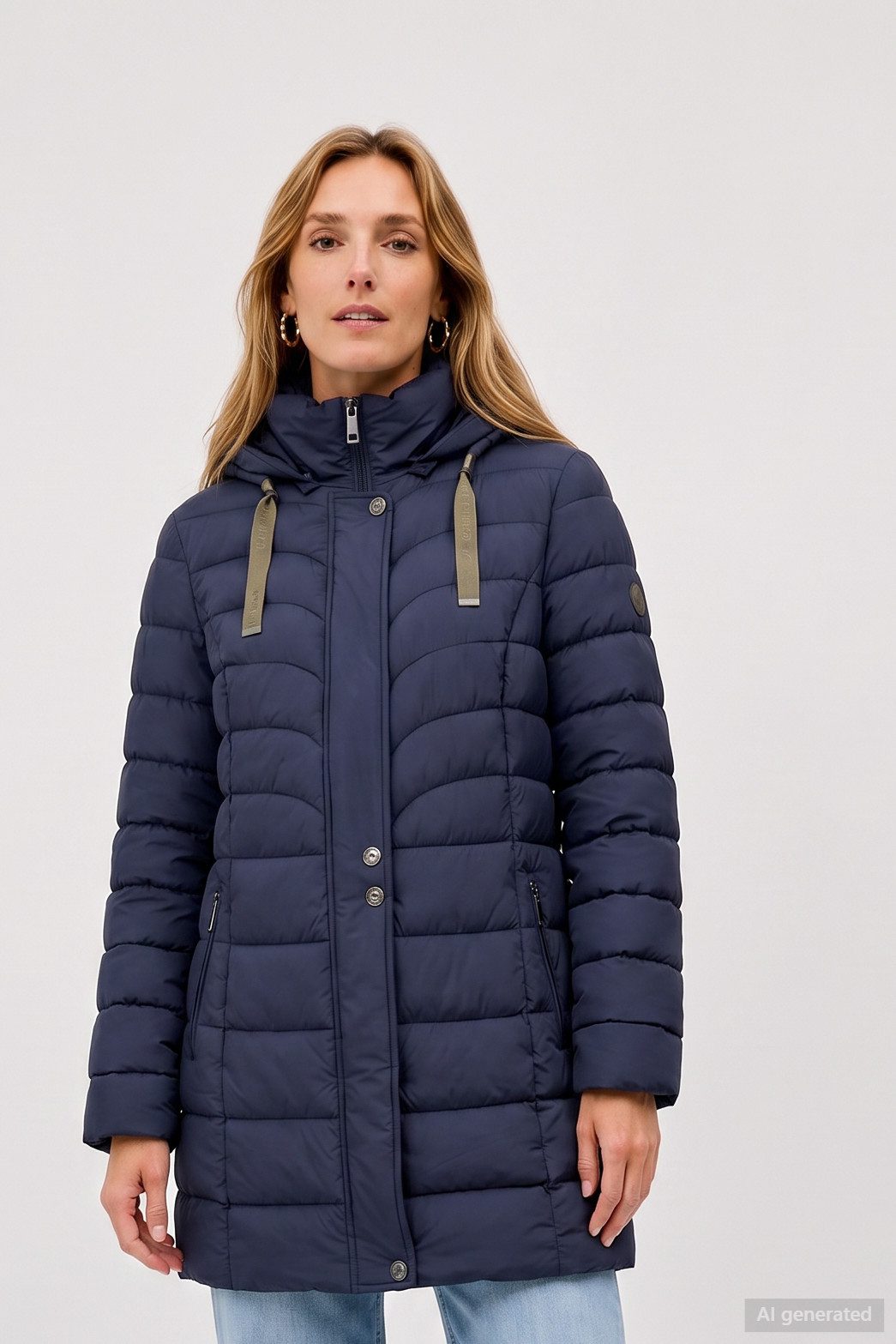 Barbara Lebek Steppjacke warme Damenjacke oder Herbstjacke mit abnehmbarer Kapuze