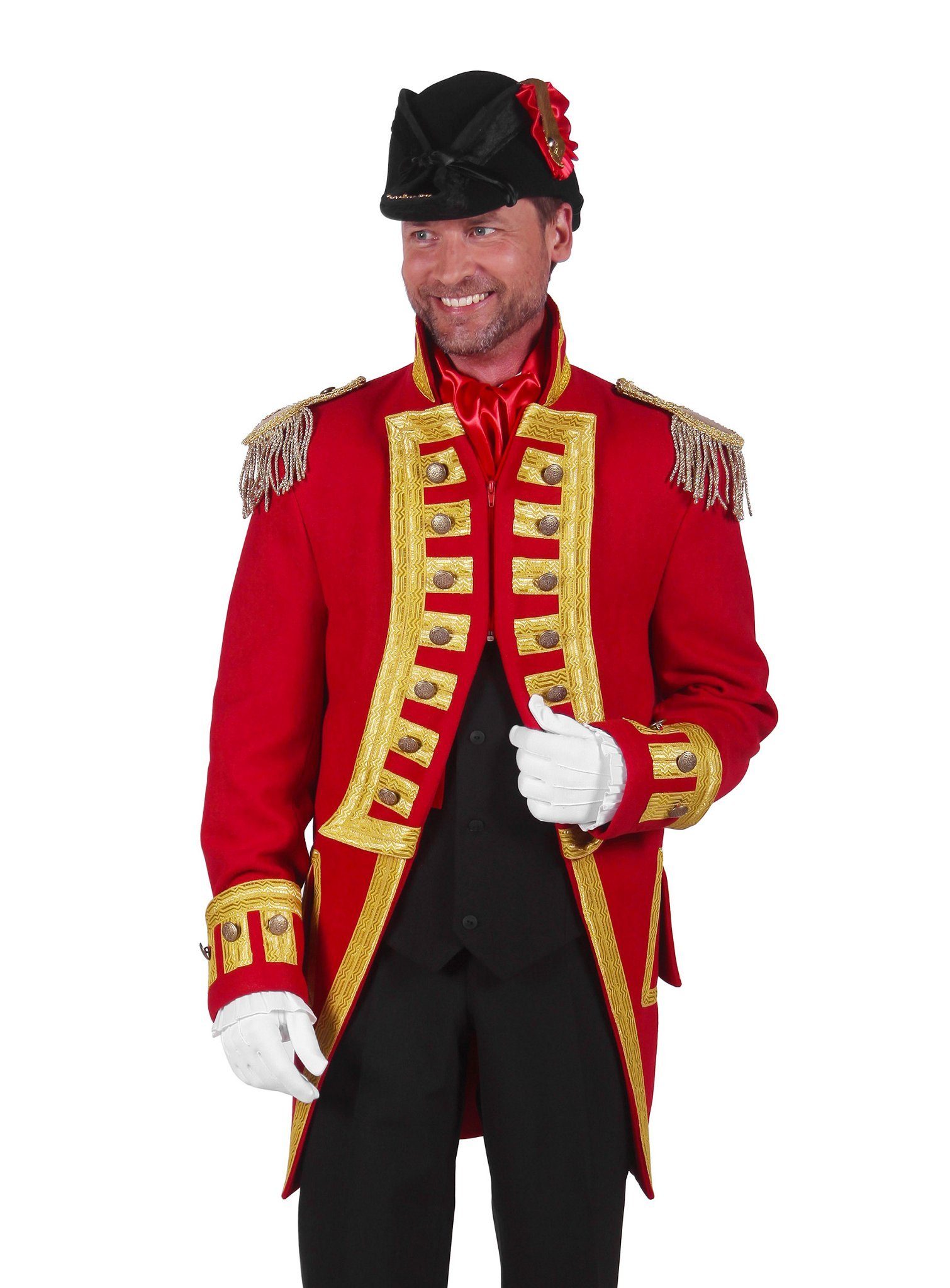 thetru Kostüm Gardeuniform rot, Uniformjacke für Karnevalssitzungen oder  Korvettenkapitäne
