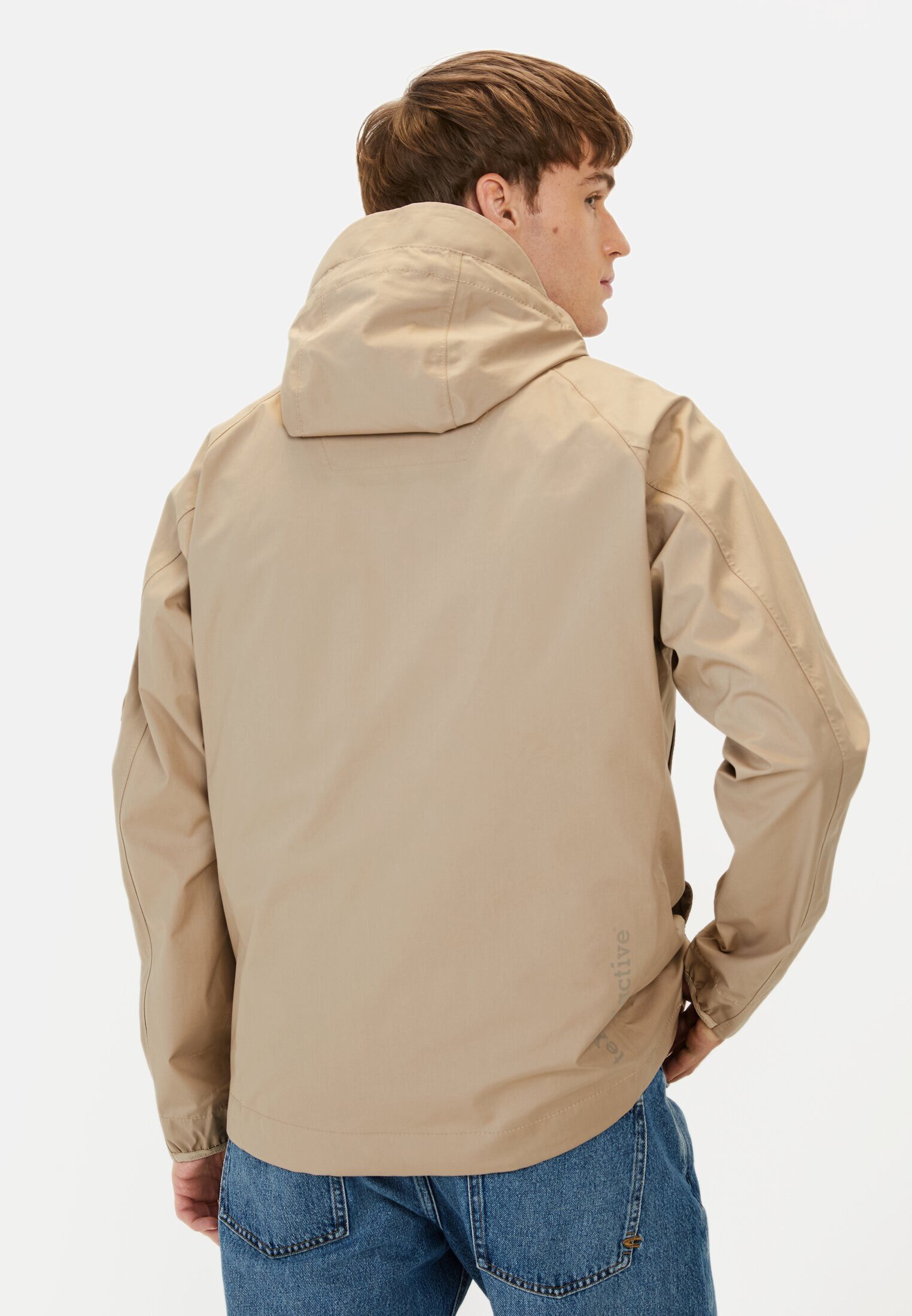 camel active Funktionsjacke aus Baumwolle mit Kapuze Langarm Kapuze Markenl günstig online kaufen