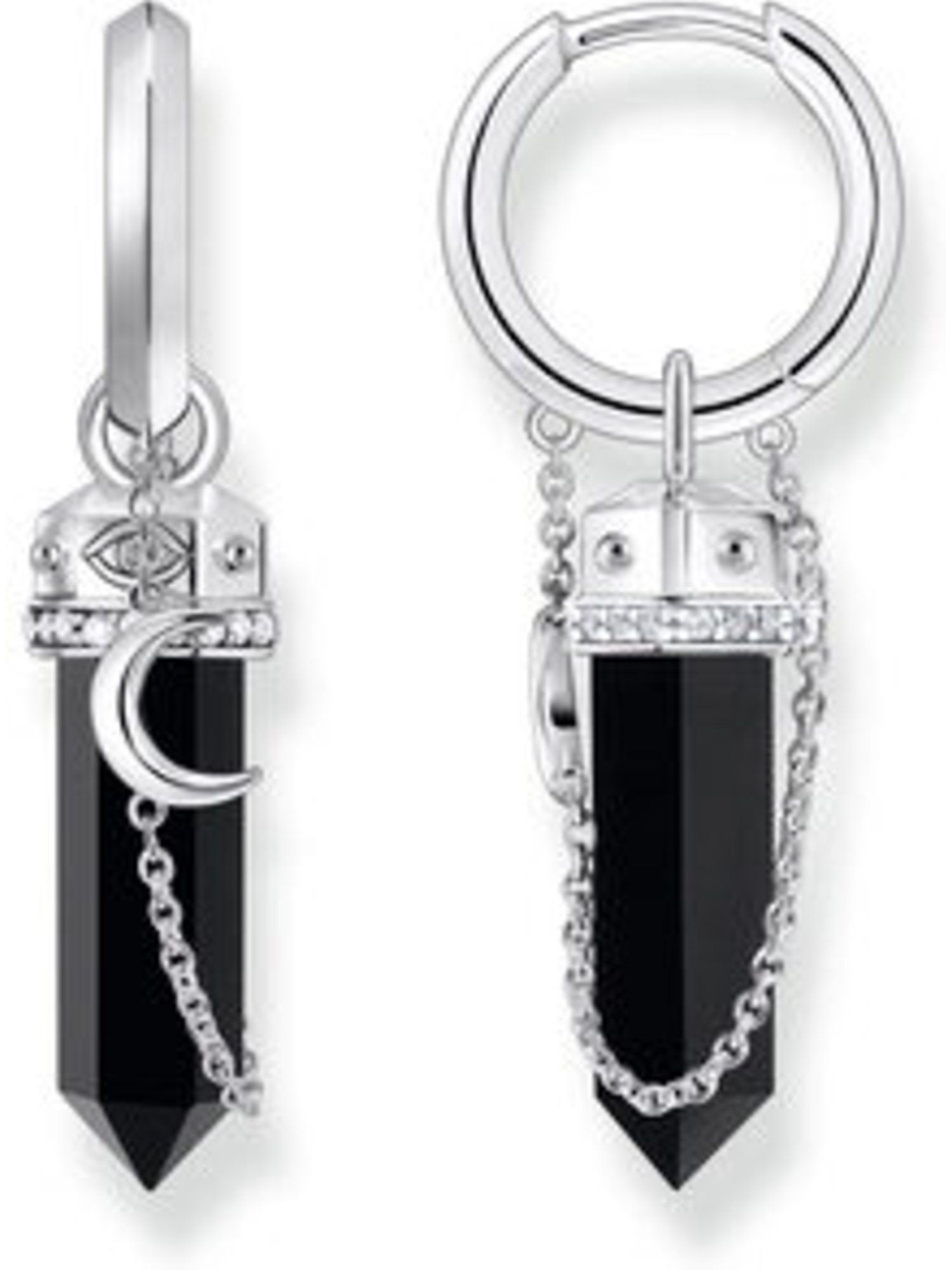 THOMAS SABO Paar Сережки-кільця Thomas Sabo Damen-Creolen 925er Silber Onyx (Paar)