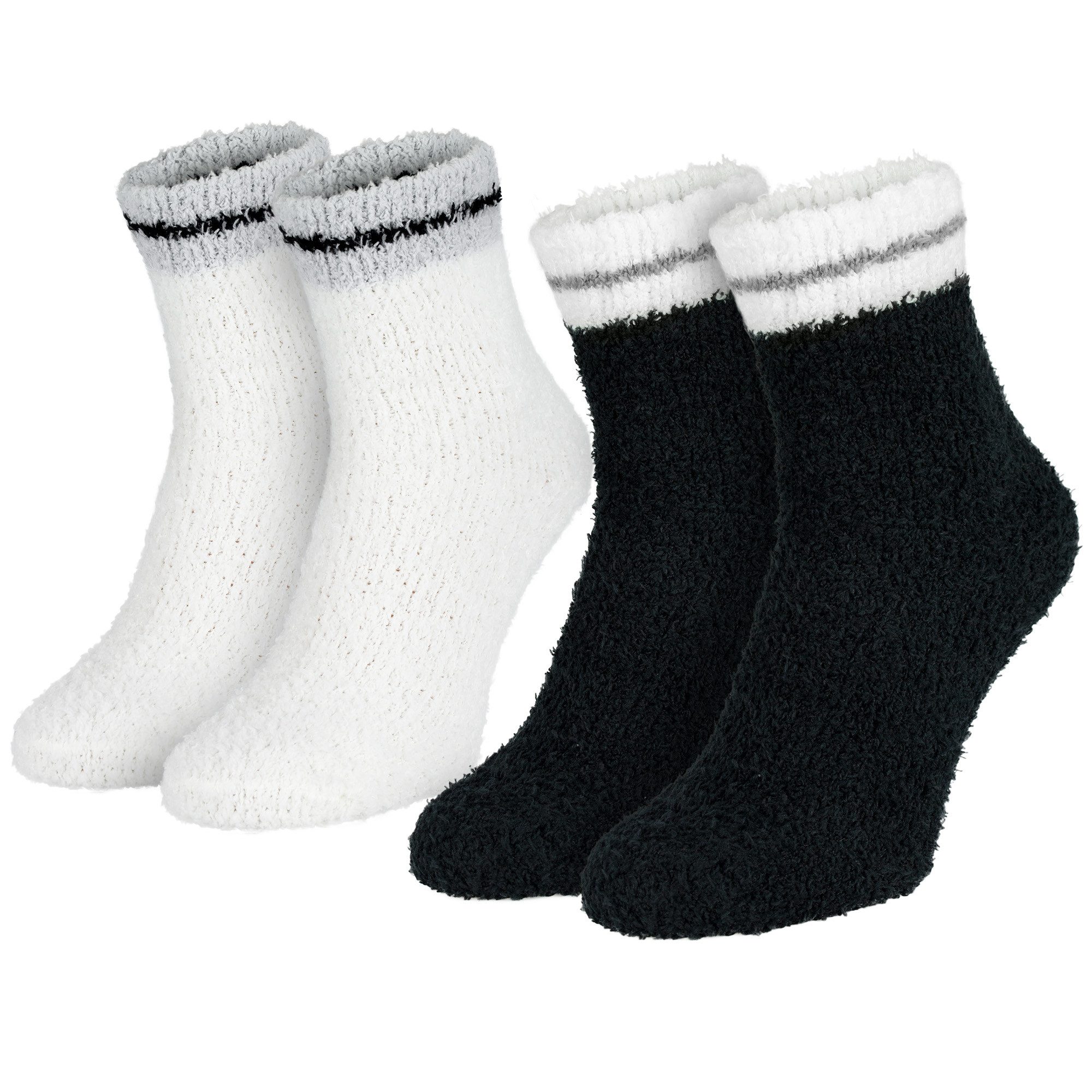 Black Snake Kuschelsocken Damen Kuschelsocken – Flauschige Haussocken weich & warm (Socken-Set, 4-Paar, Damen Kuschelsocken) Besonders flauschig, weich und wärmend