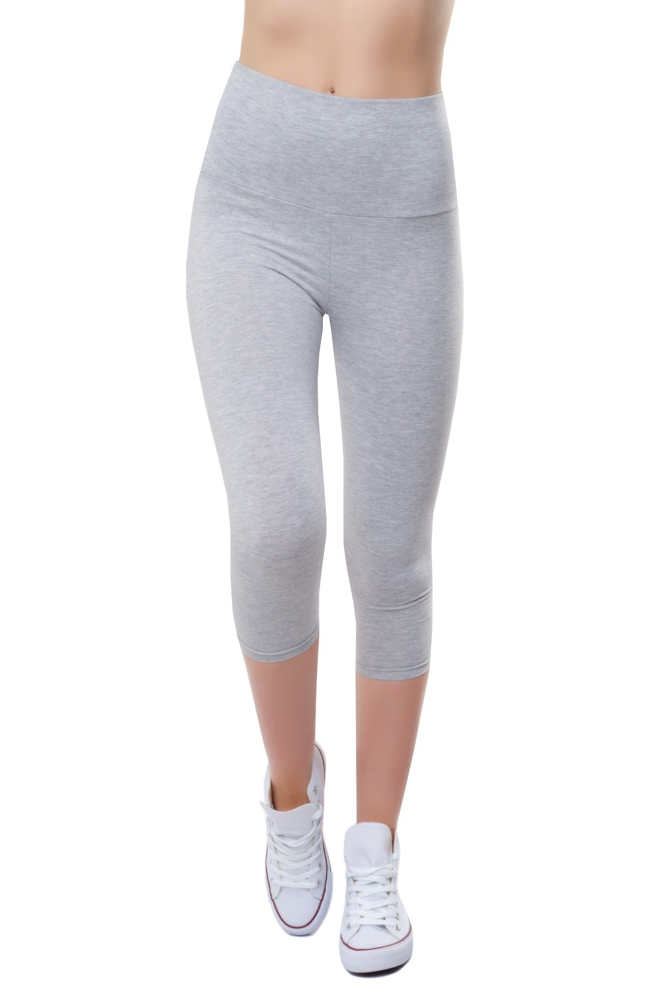 Bongual Highwaist Leggings Damen 3/4 Leggins hoher Bund Capri-Leggings aus günstig online kaufen