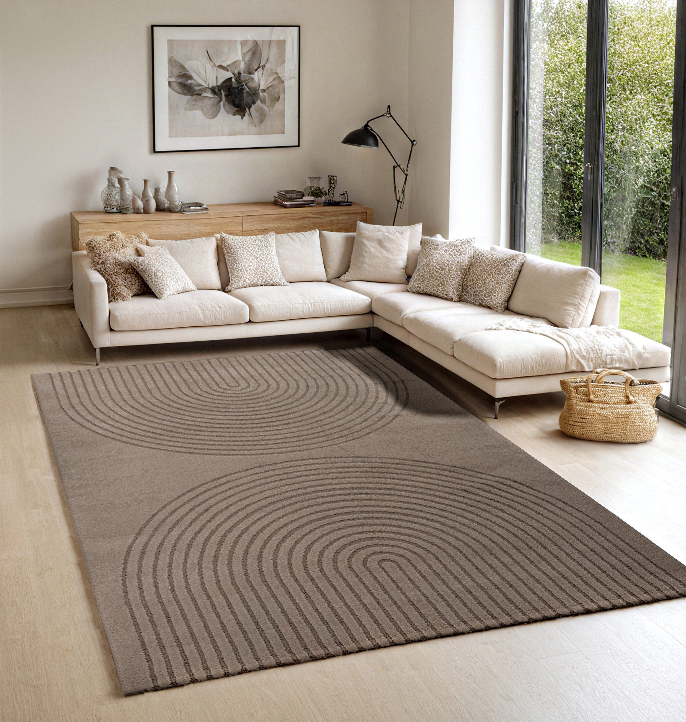 the carpet Teppich Elisa, rechteckig, Höhe: 12 mm, moderner Wohnzimmer Teppich, hohe Flordichte und angenehm weich