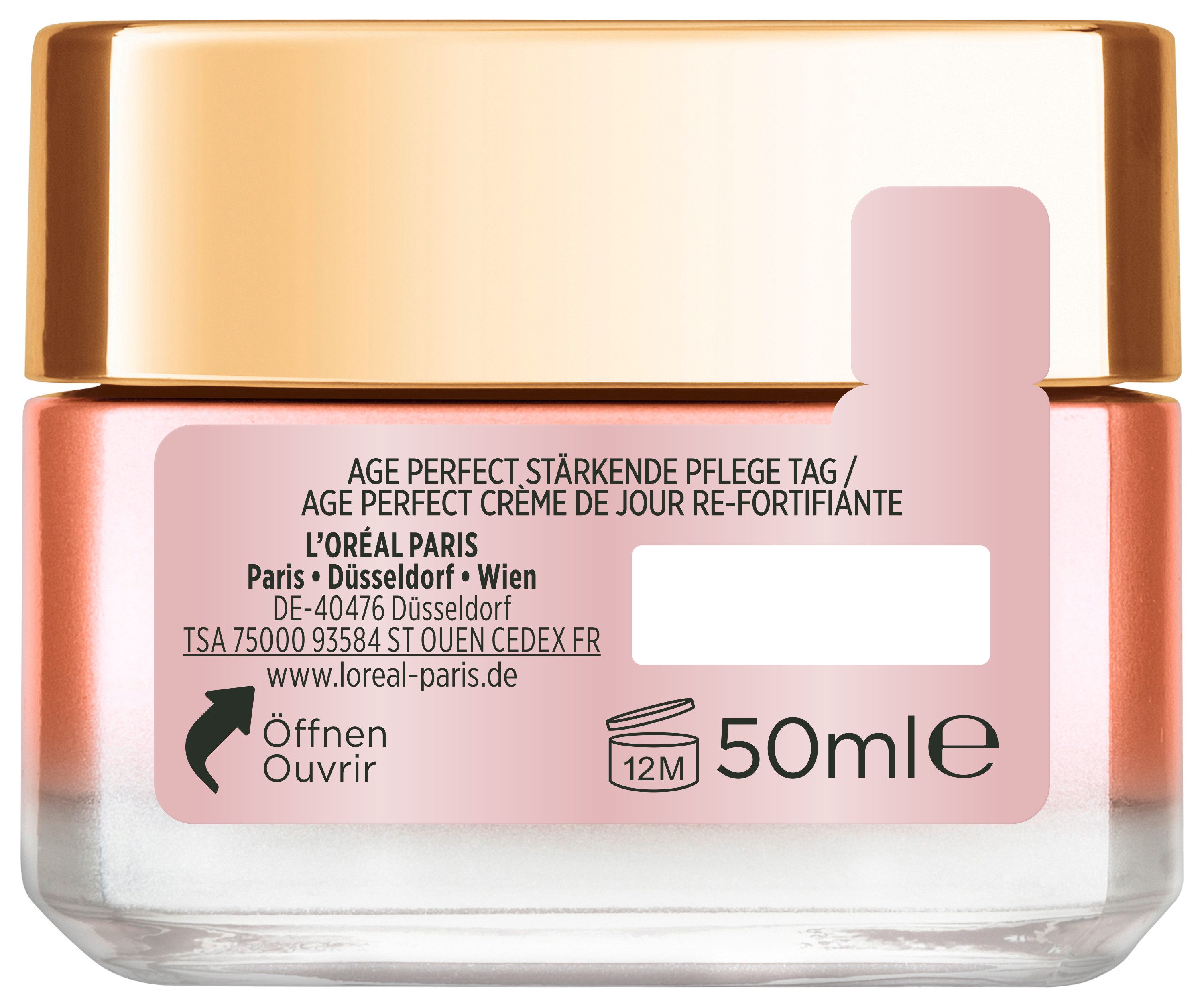 L'ORÉAL PARIS Tagescreme AGE PERFECT GOLDEN AGE ROSÉ-TAGESPFLEGE, für reife Haut, mit Calcium und Vitamin B3, strafft die Haut