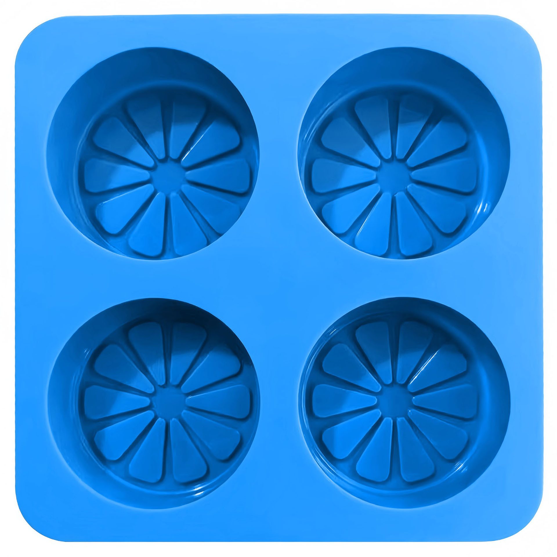 DistrEbution Silikonform Zitrusfrucht-Scheiben, Zitronen- & Orangenscheiben Design, Seifenform, Seife gießen, flexibel, spülmaschinenfest