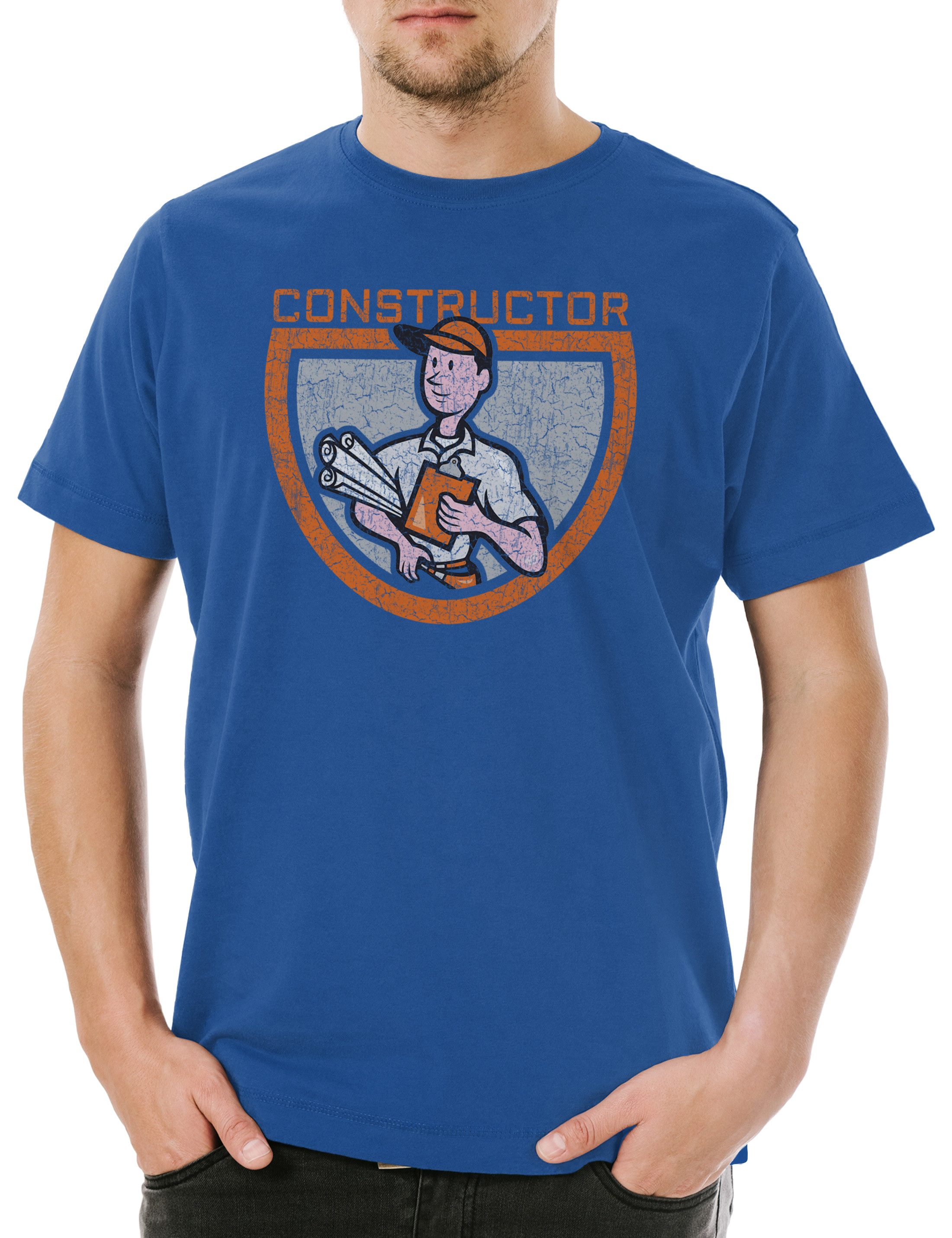 Print-Shirt Constructor IV Herren T-Shirt Handwerker Maurer Mason Bauarbeiter Bau