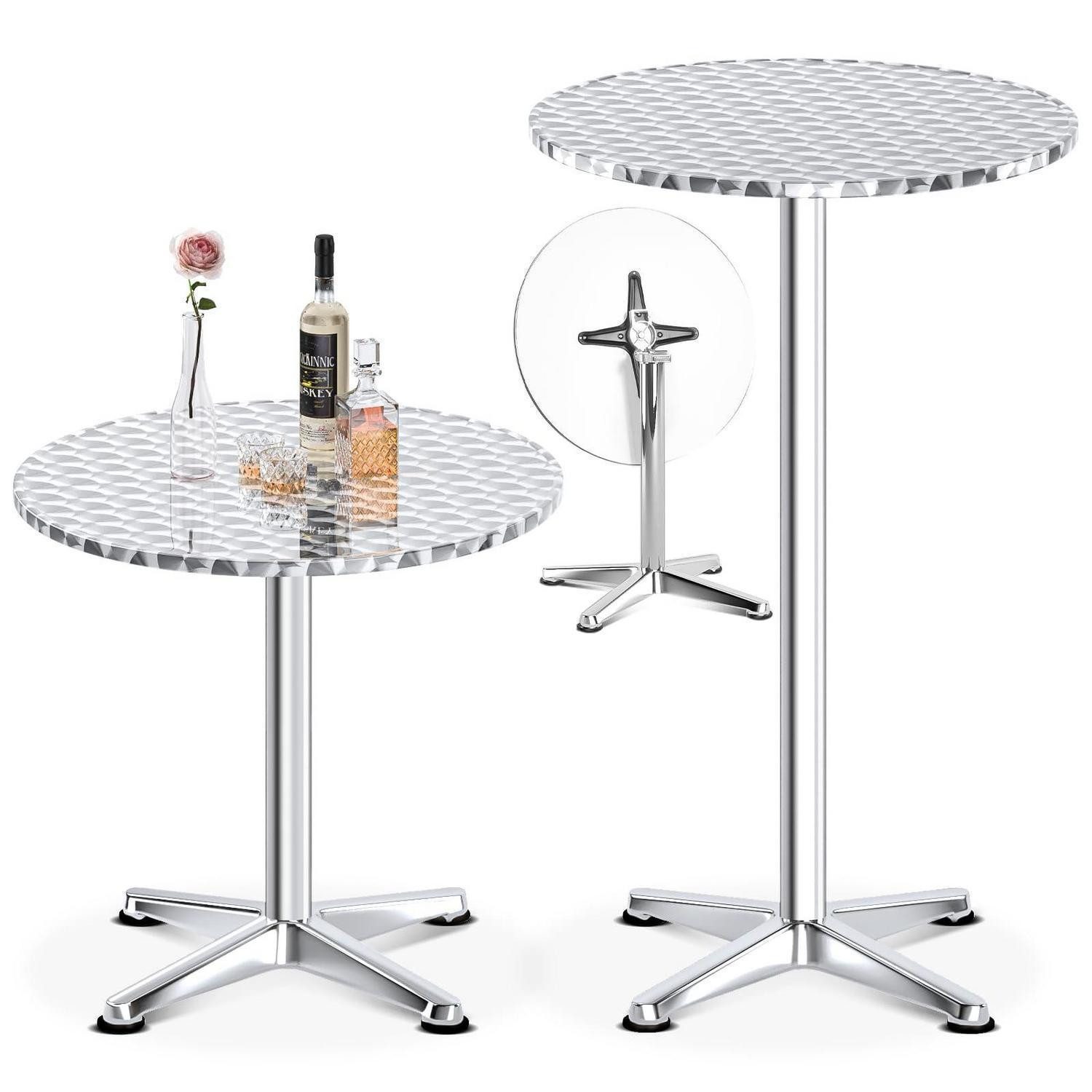 LuxusKollektion Stehtisch 3-in-1 Stehtisch 60cm Edelstahl höhenverstellbar (1-St)