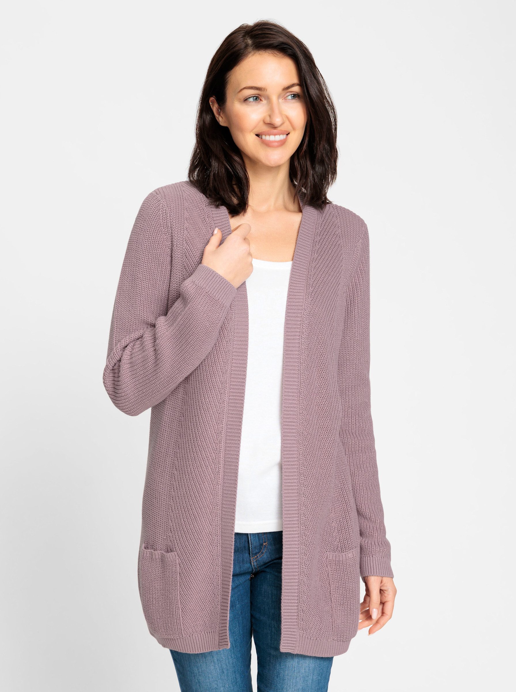 Witt Strickjacke Strickjacke Langarm Rippoptik