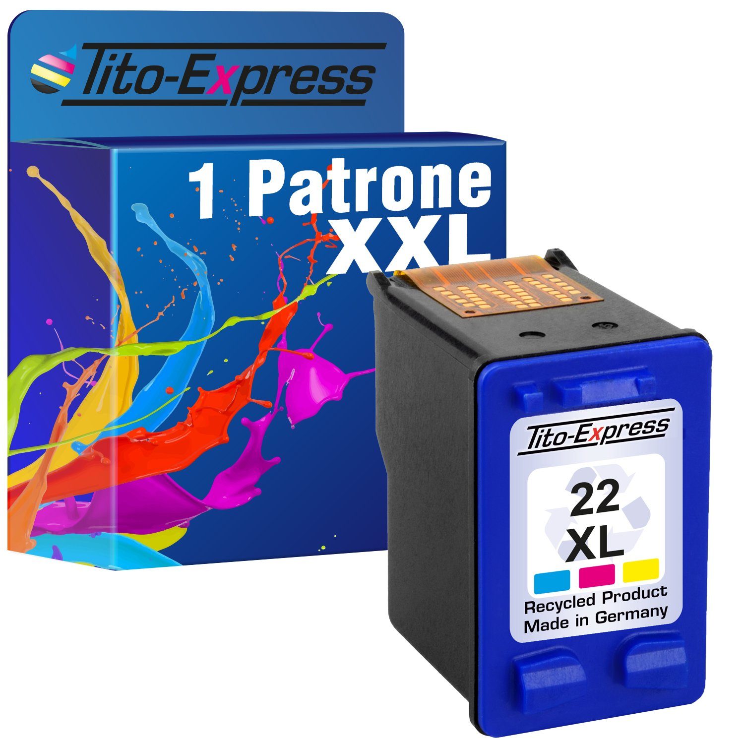 Tito-Express PlatinumSerie ersetzt HP22 HP 22XL HP22XL Color Tintenpatrone  (für Deskjet 3940 D1530 F2280 D2360 D2460 Officejet 4315 PSC 1410)
