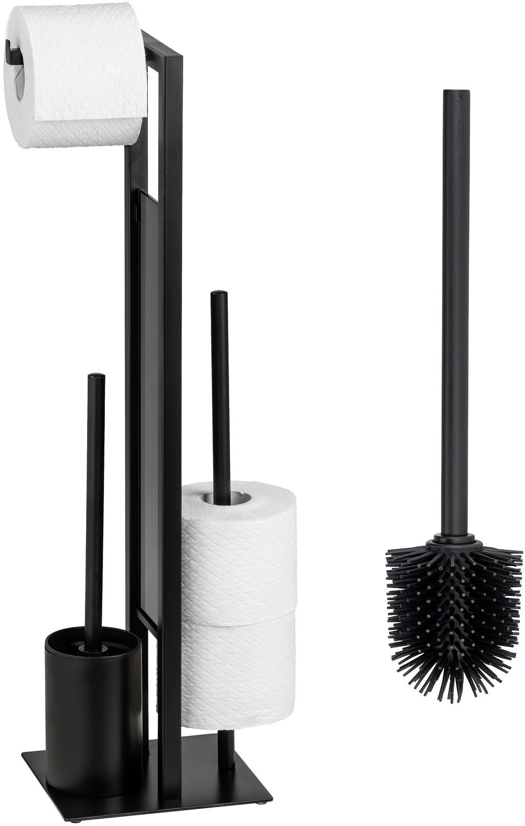 WENKO WC-Garnitur Rivalta, (Set), Toilettenpapierhalter & WC-Bürstenhalter mit WC-Bürste & Ersatzbürste
