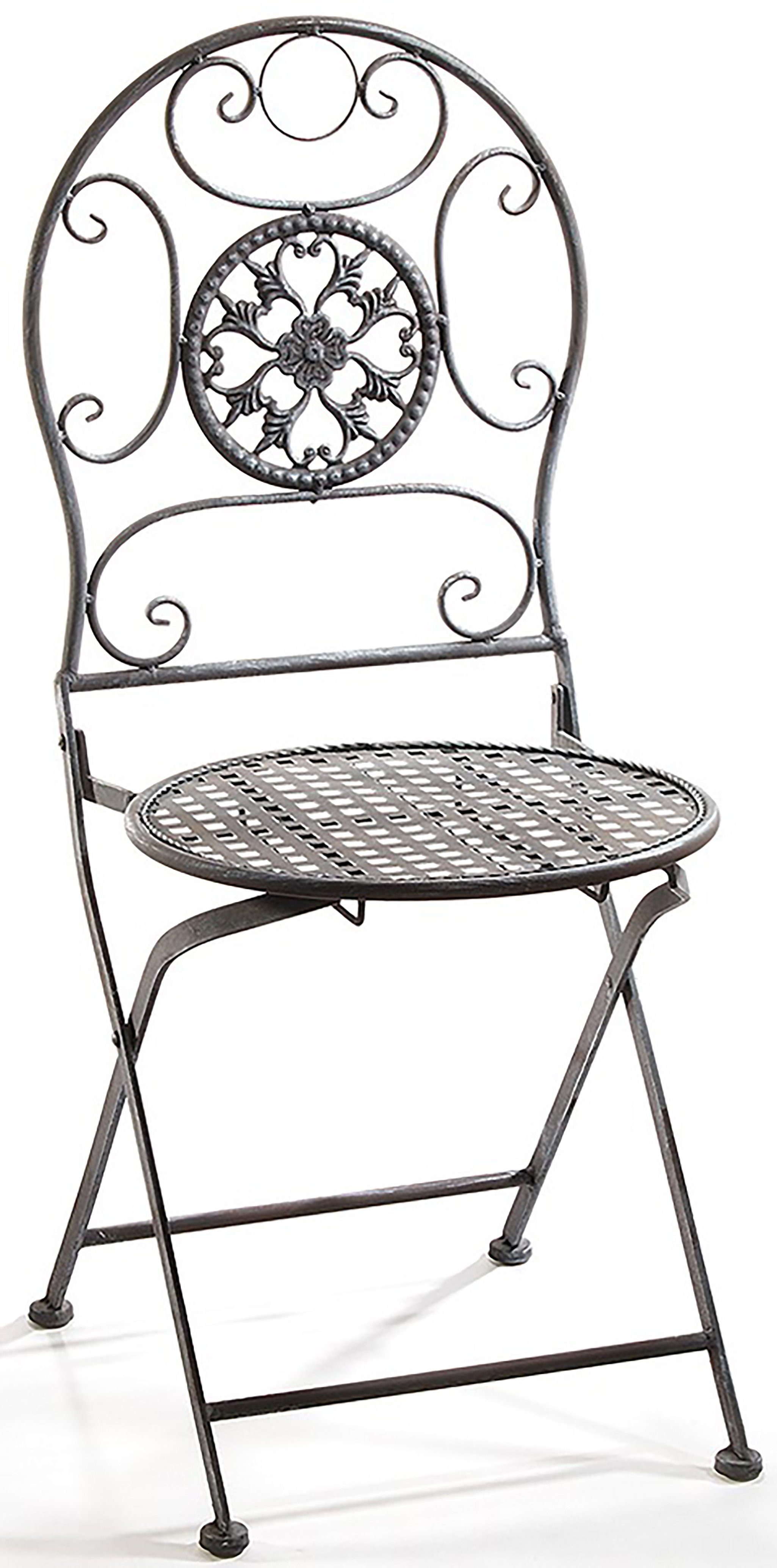 Kobolo 4-Fußstuhl Stuhl aus Metall grau 91cm (Tisch verfügbar, 1 St)