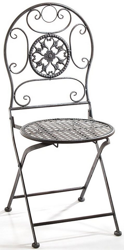 Kobolo 4-Fußstuhl Gartenstuhl Metallstuhl Stuhl aus Metall grau 91cm  (zusammenklappbar, 1 St)