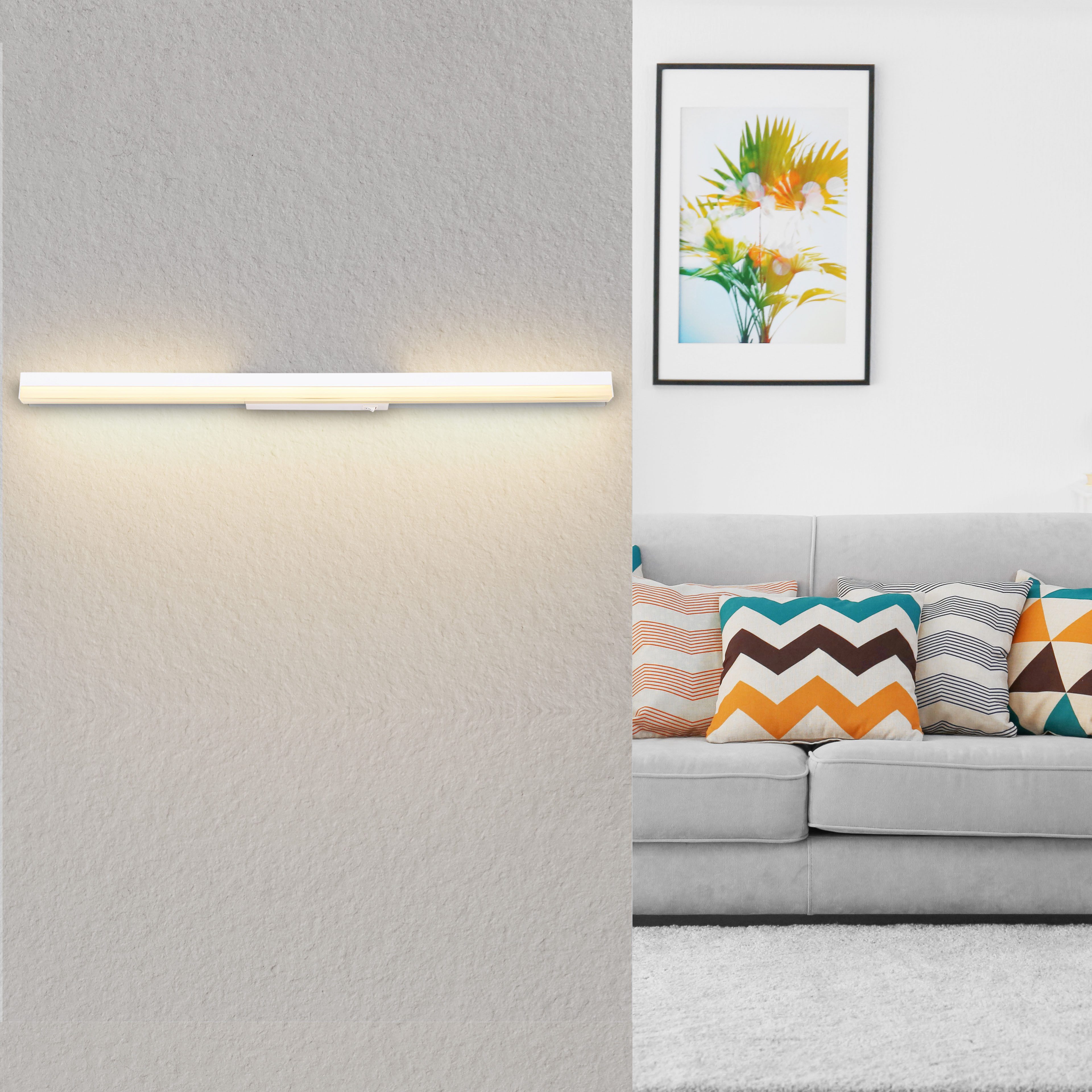 GLOBO LIGHTING LED Wandleuchte SALLO, LED fest integriert, Wandlampe/3000K/6000K/Stufenschalter/opal/Wohnzimmer/Flur