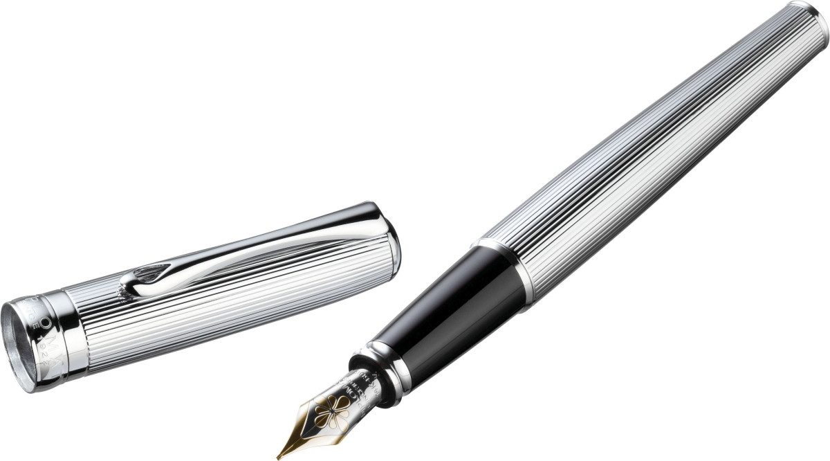Füllfederhalter Füllhalter Excellence A2 guillochiert chrom 14 kt EF