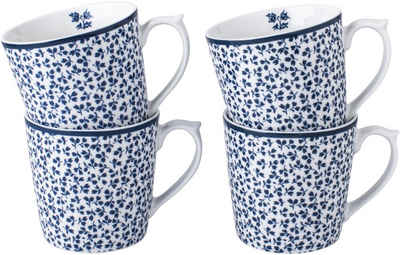 LAURA ASHLEY BLUEPRINT COLLECTABLES Becher 4 Becher Floris, Porzellan, 4-teilig, 320 ml