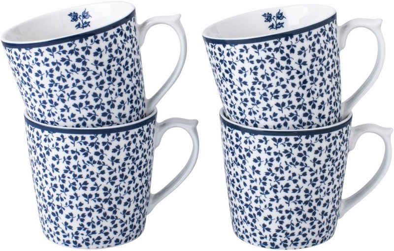 LAURA ASHLEY BLUEPRINT COLLECTABLES Becher 4 Becher Floris, Porzellan, 4-teilig, 320 ml